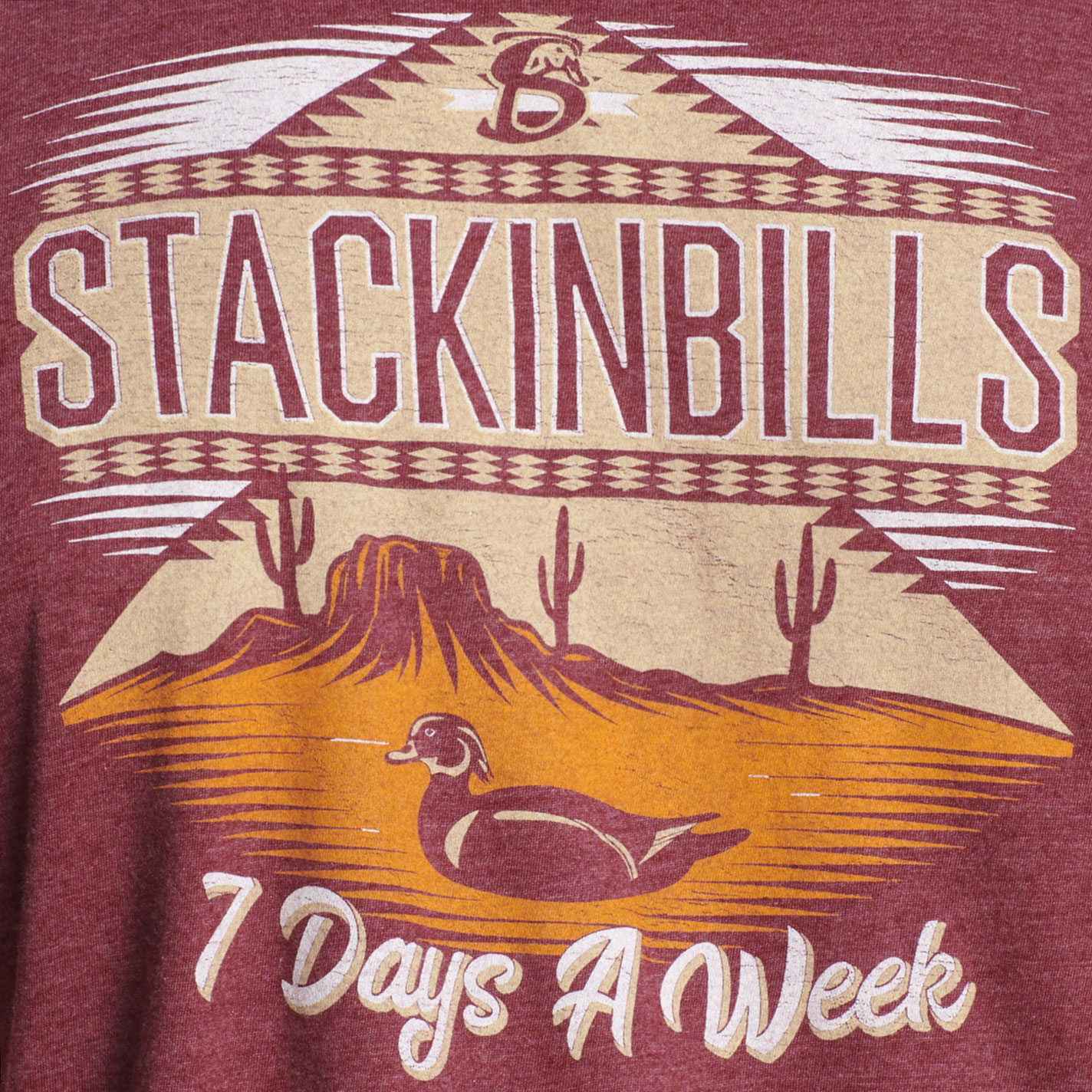 Stackin' Bills Maroon Logo T-Shirt - Image 2