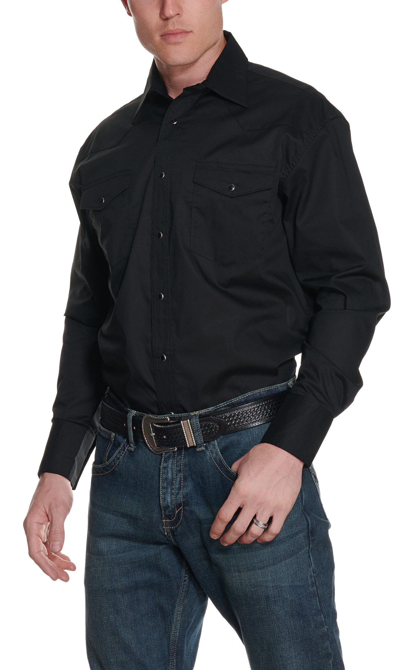 Wrangler Men's Black Long Sleeve Western Shirt - Image 1