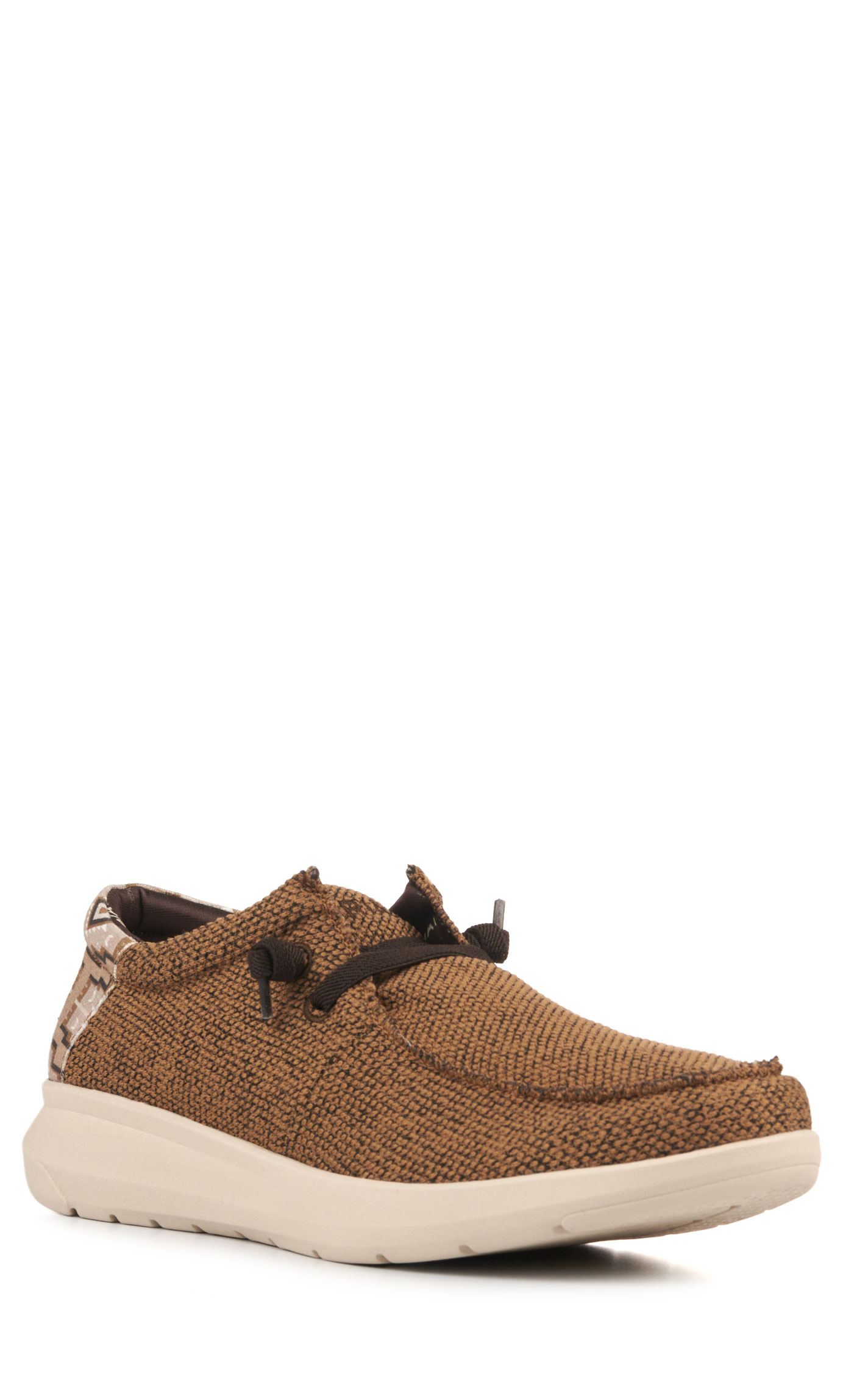 Ariat Men's Hilo Heather Sand with Cream Aztec Stretch Lace Casual Shoe - Image 1