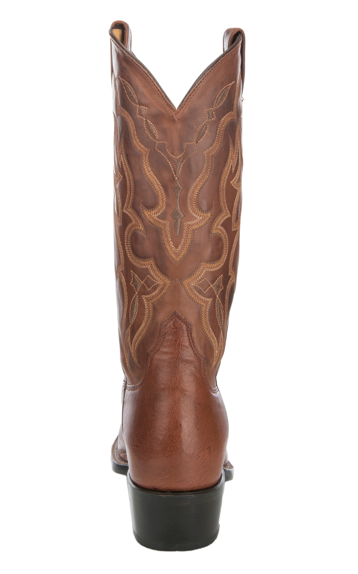 Tony Lama Men's Brown Brandy and Tan Smooth Ostrich Round Toe Exotic Cowboy Boots - Image 1