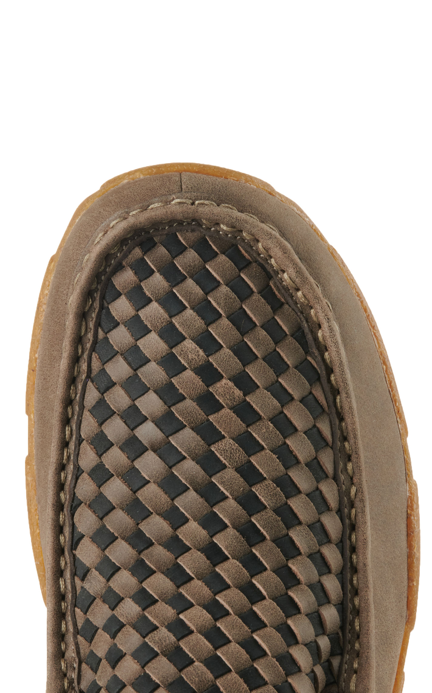 Twisted X Men's Taupe with Black Basketweave Driving Moccasin Casual Shoe - Image 1