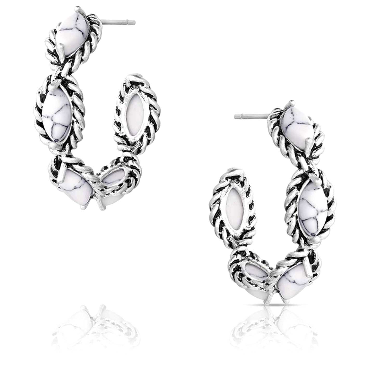 Montana Silversmiths Silver & Stone Broken Halo Earrings - Image 1