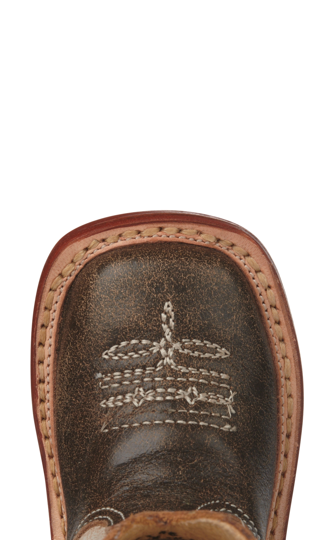 Roper Infant Cowbaby Parker Brown and Cream Square Toe Cowboy Boots - Image 1