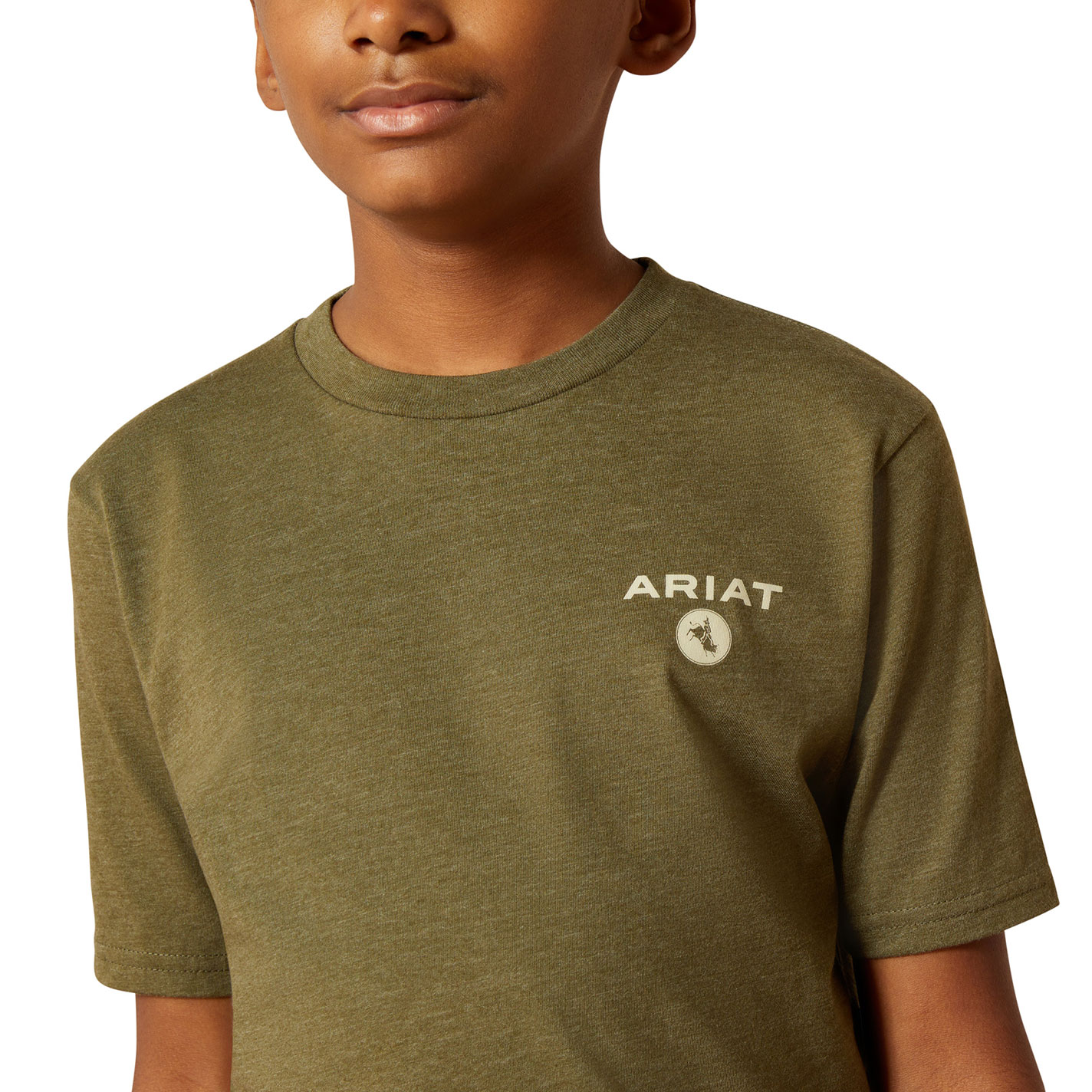 Ariat Boy's Rope Diamond Military Green Graphic T-Shirt - Image 1