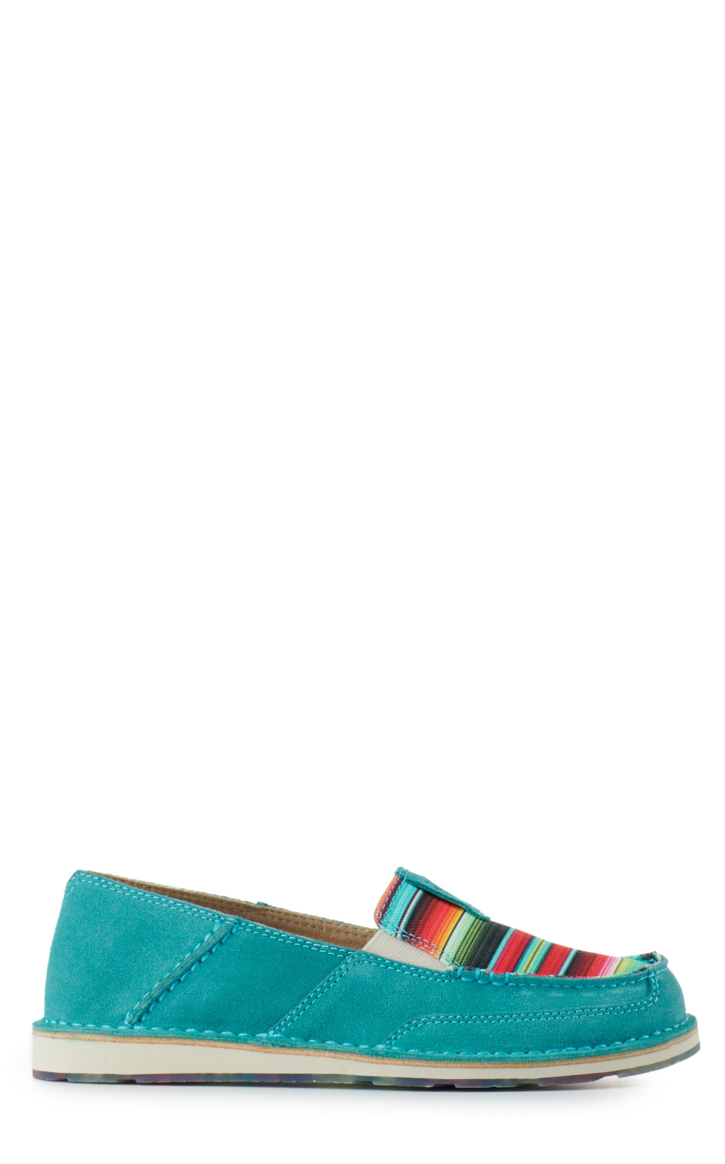 Ariat Women's Cruiser Teal Suede and Serape Moc Toe Casual Shoes - Image 1