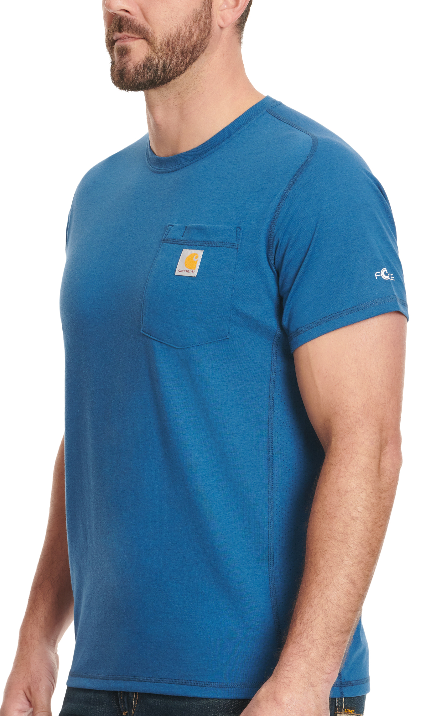 Carhartt Men's Force Indigo Blue Work Pocket T-Shirt - Image 1