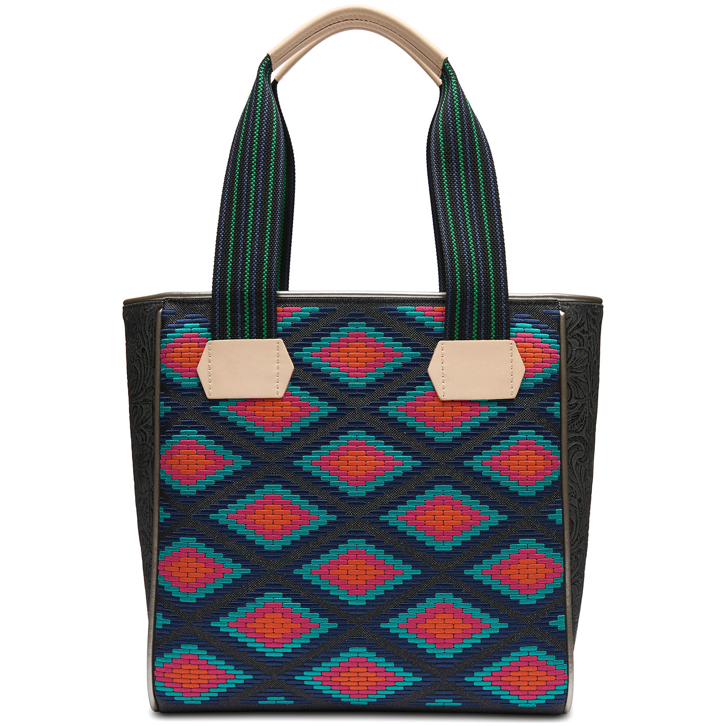 Consuela Rowan Colorful Aztec Embroidered Classic Tote Bag - Image 1