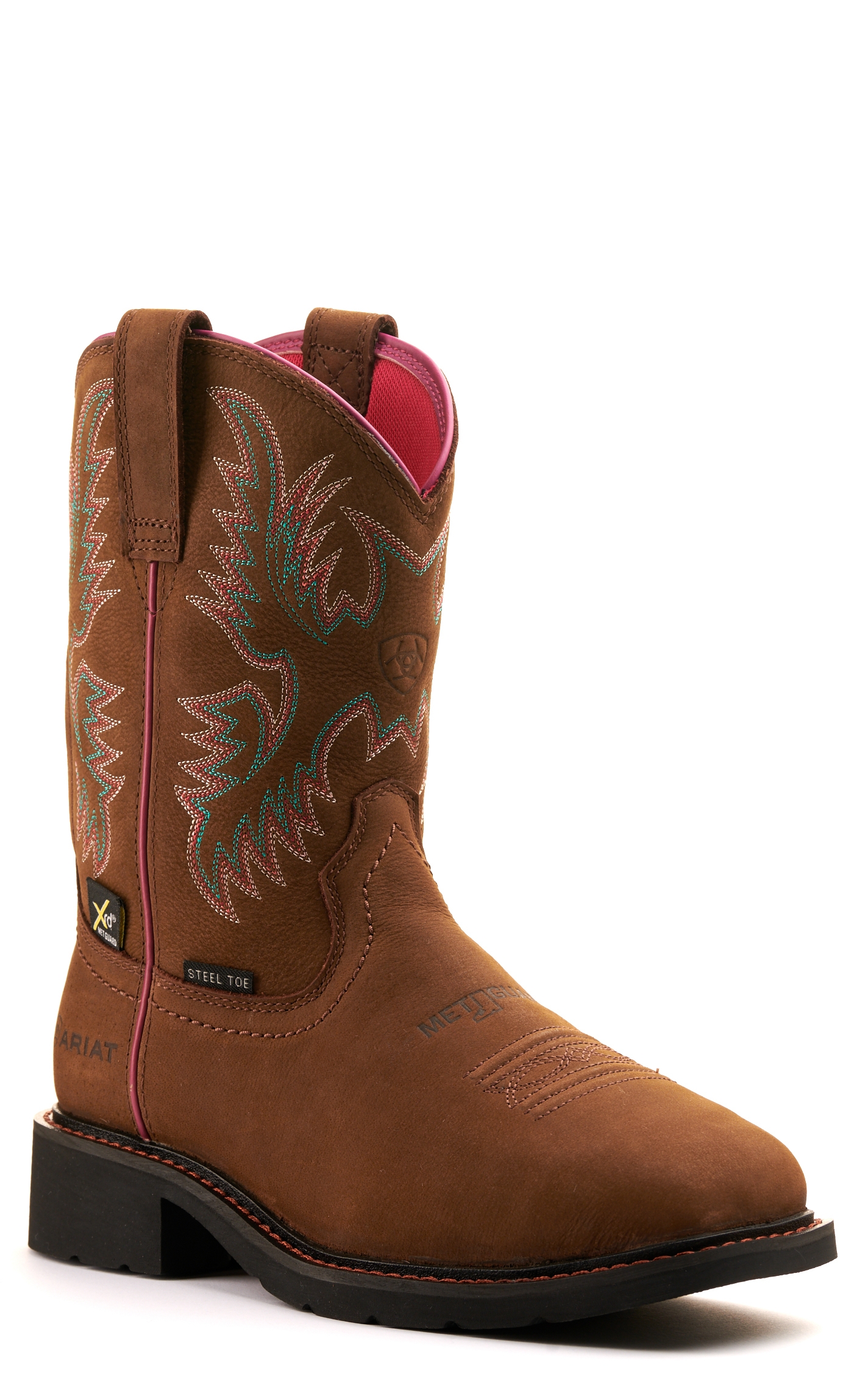 Ariat Women's Krista Dark Brown Met Guard Wide Square Steel Toe Work Boots - Image 1
