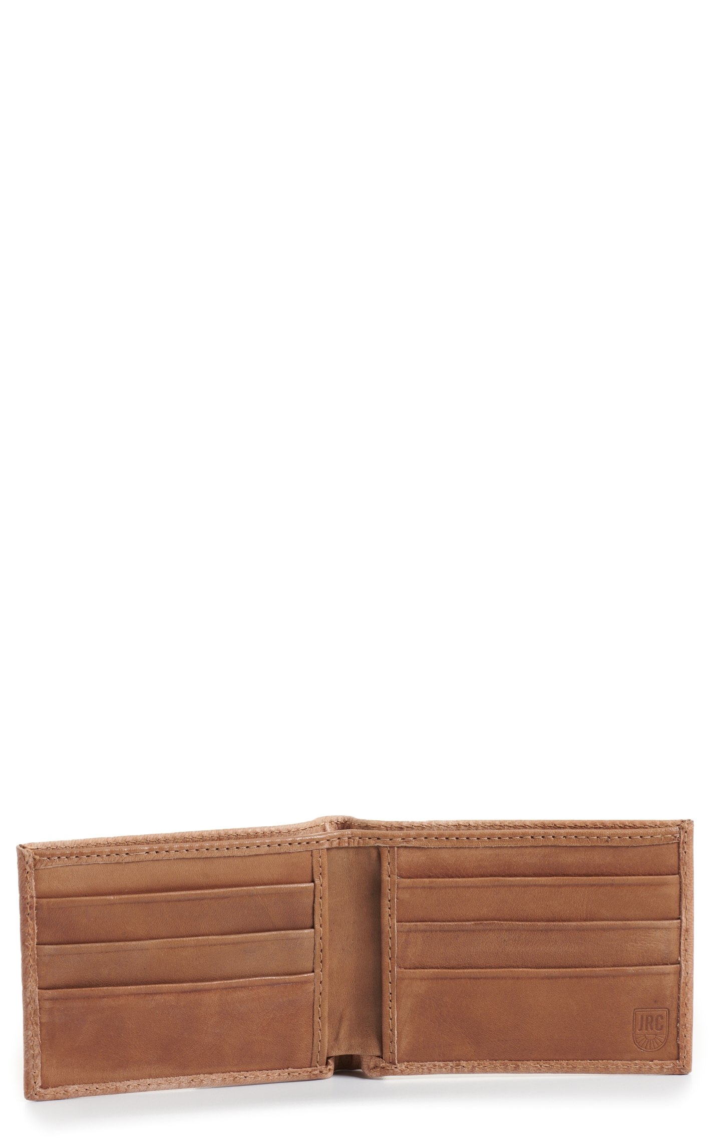 JRC & Sons Men's Peanut Brittle Mad Dog Goat Leather Bifold Wallet - Image 1