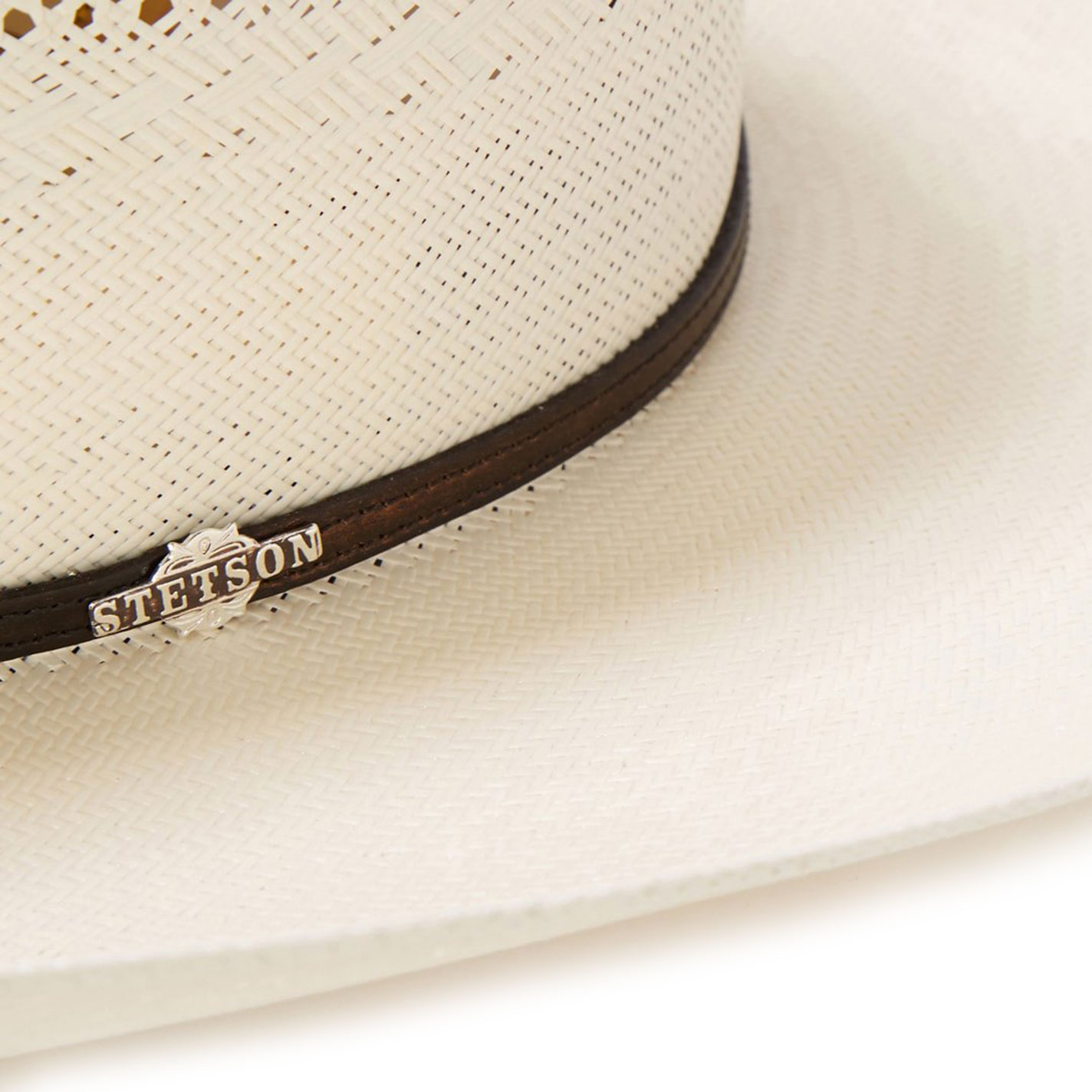 Stetson 10X Lobo Vent Ivory Straw Cowboy Hat - Image 1