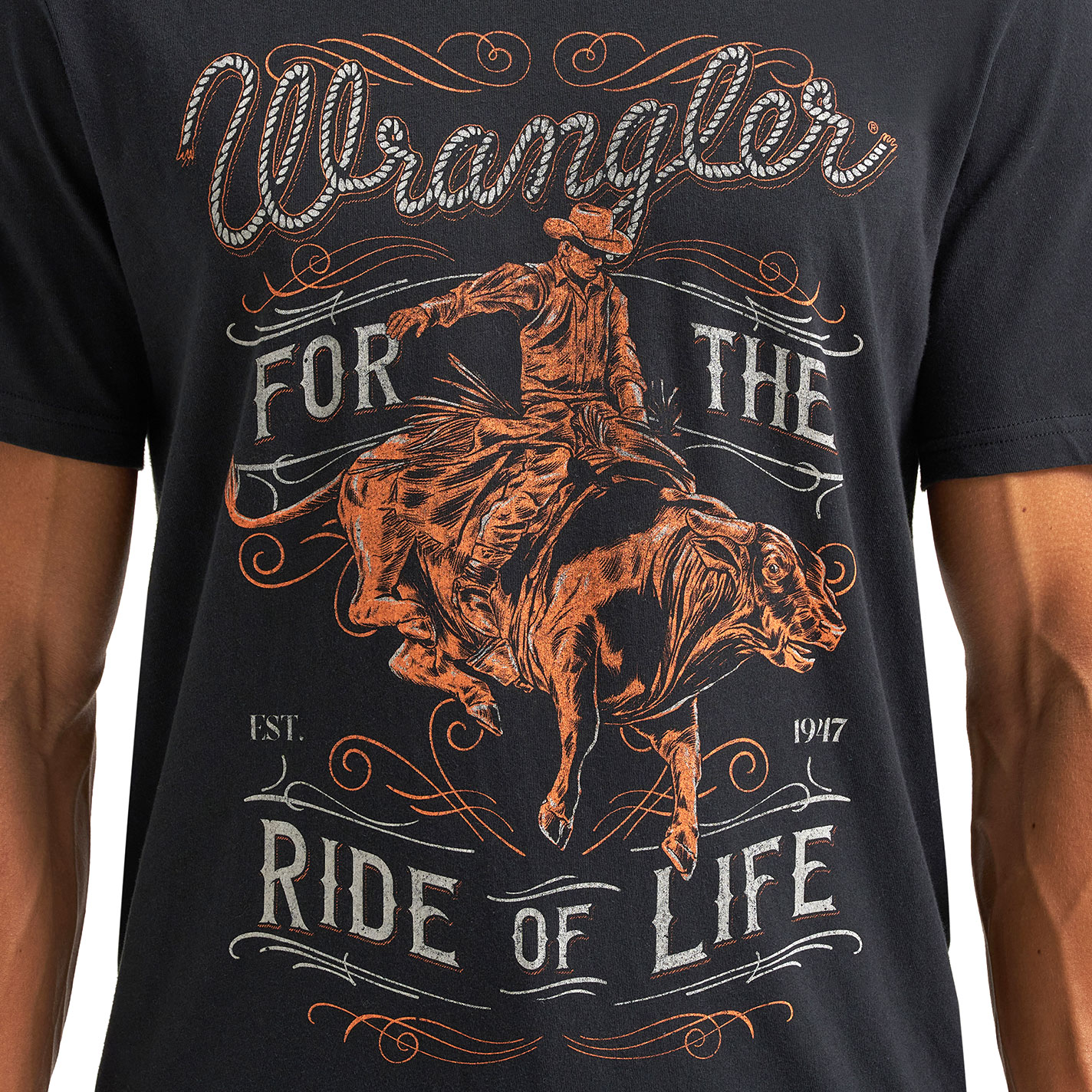 Wrangler Men's Black For the Ride of Life Graphic T-Shirt - Image 1
