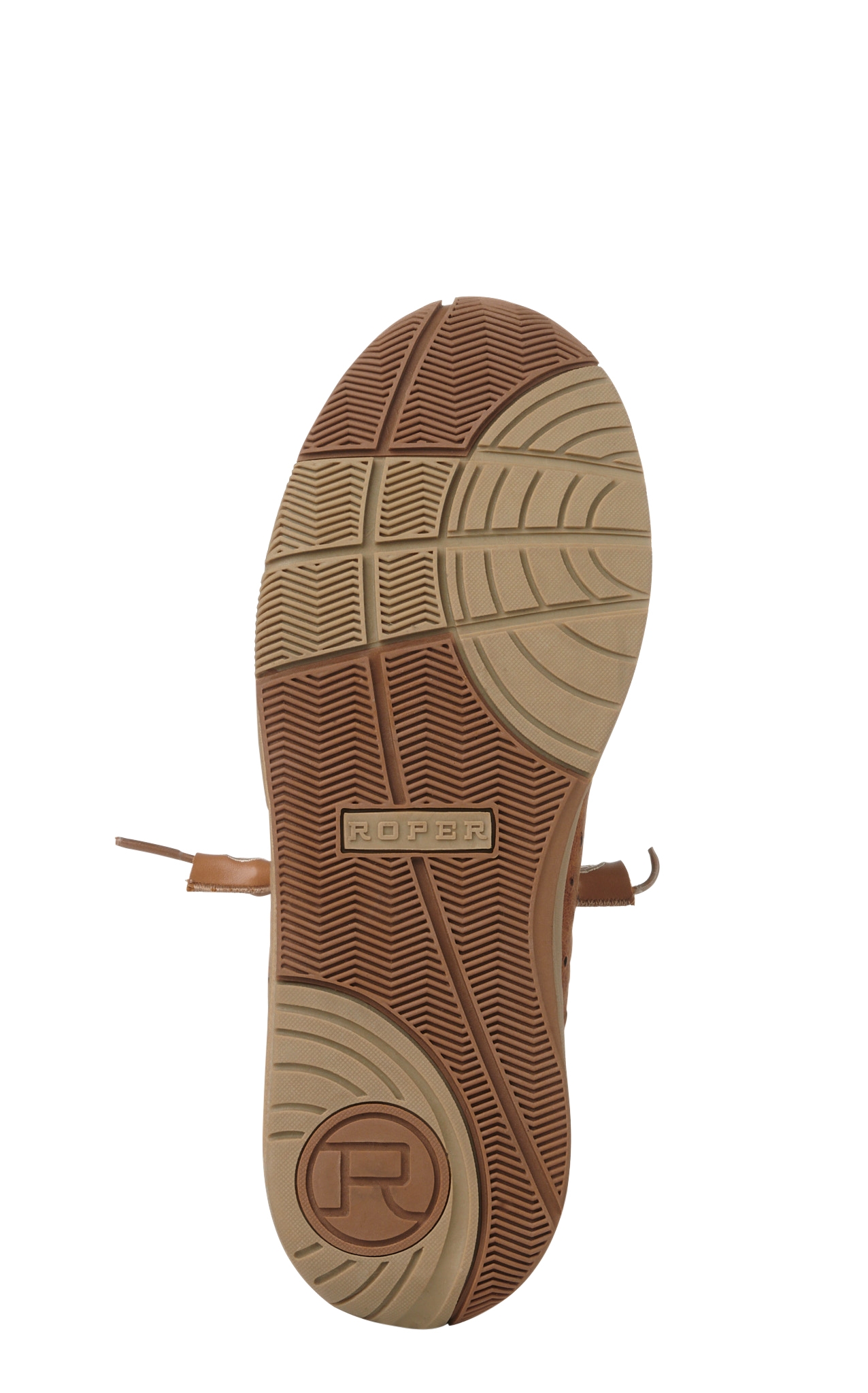 Roper Men's Tan Ostrich Print Lace-up Chukka Driving Moccasin - Image 1
