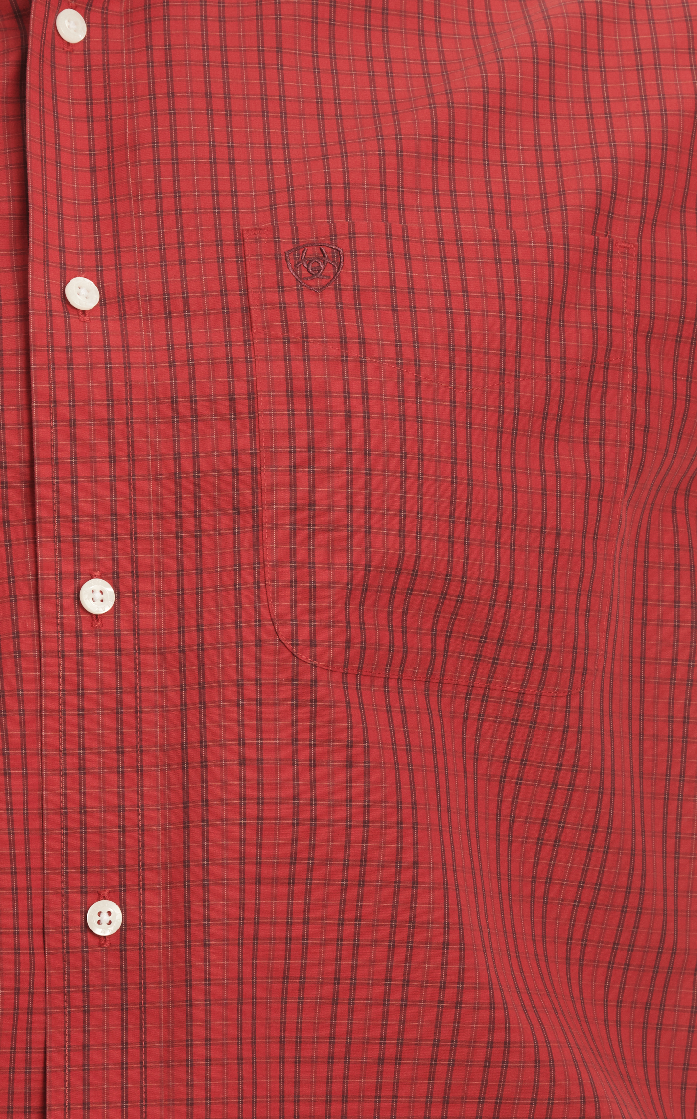 Ariat Men's Ian Red & Black Mini Plaid Western Shirt - Image 1
