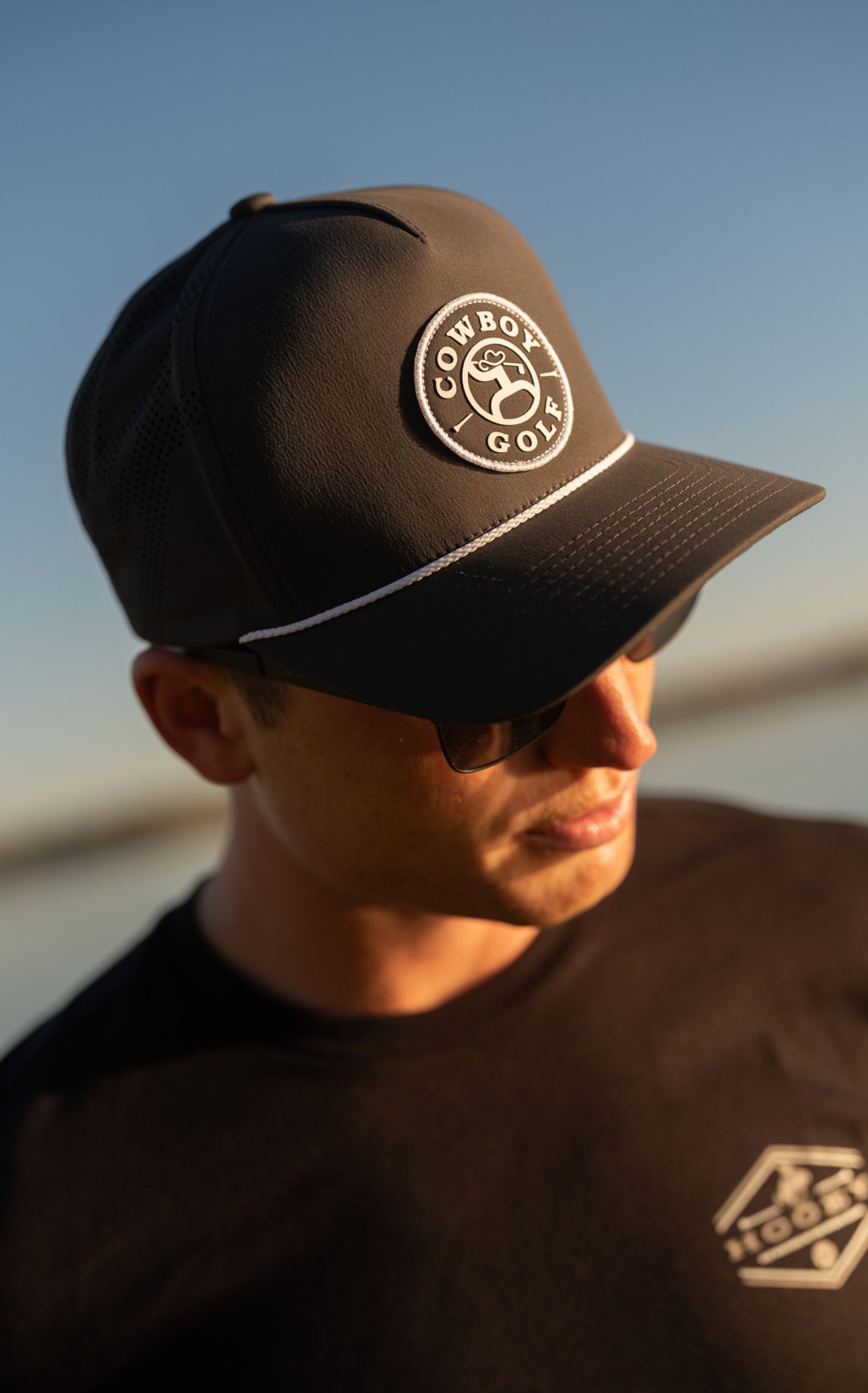 Hooey Men's Gray Round Cowboy Golf Performance Logo Patch Cap - Image 1