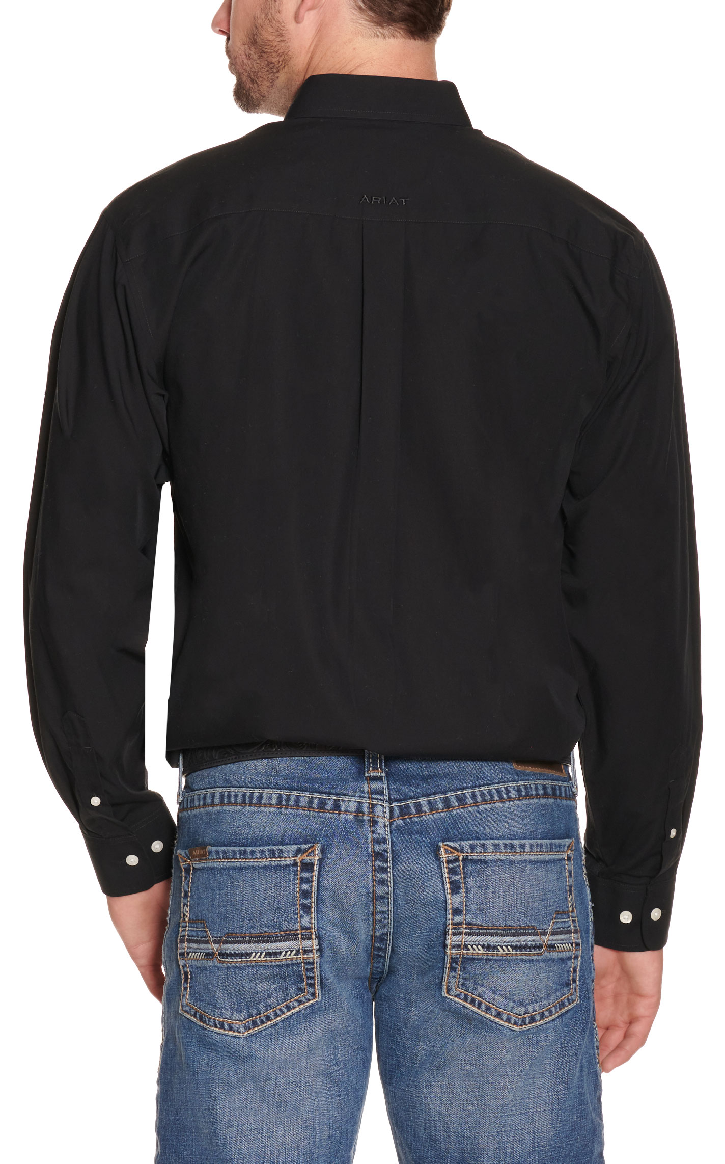 Ariat Men's Black Wrinkle Free Long Sleeve Western Shirt - Image 1