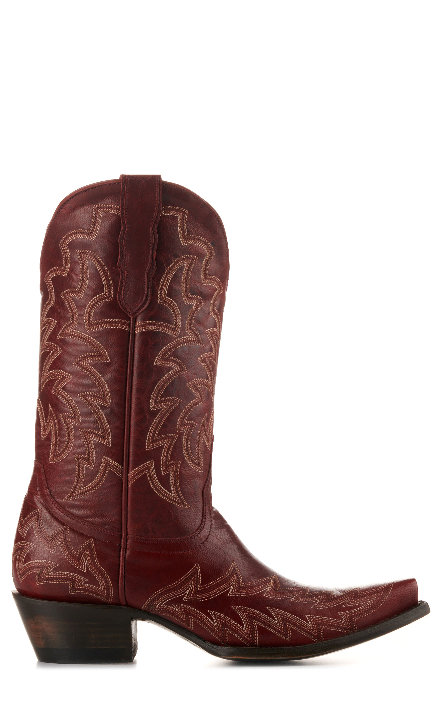 Cavender’s Women’s Leather Dark Red Snip Toe Cowboy Boots  - Image 1