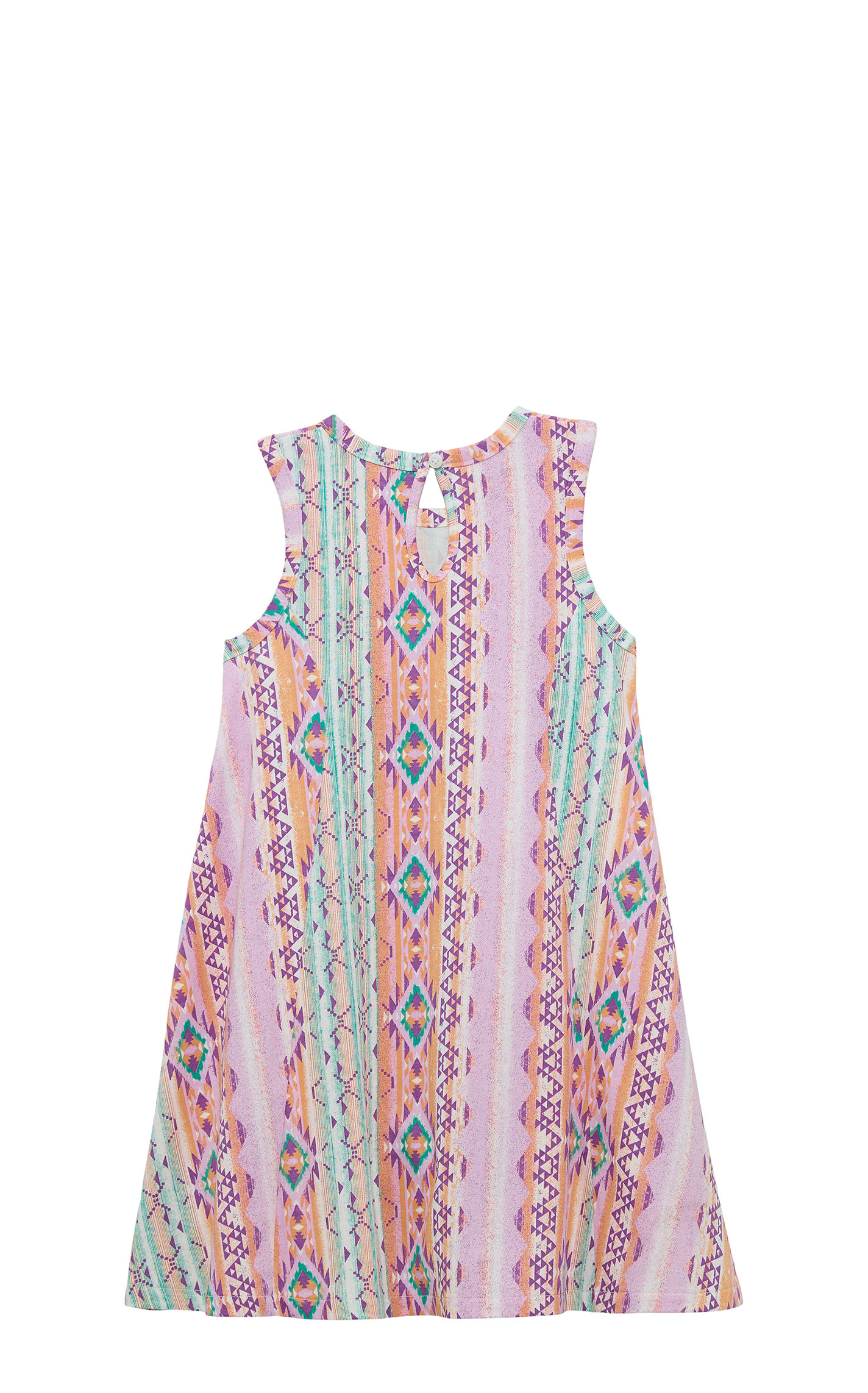 Wrangler Girl's Lavender Colorful Aztec A-Line Dress  - Image 1