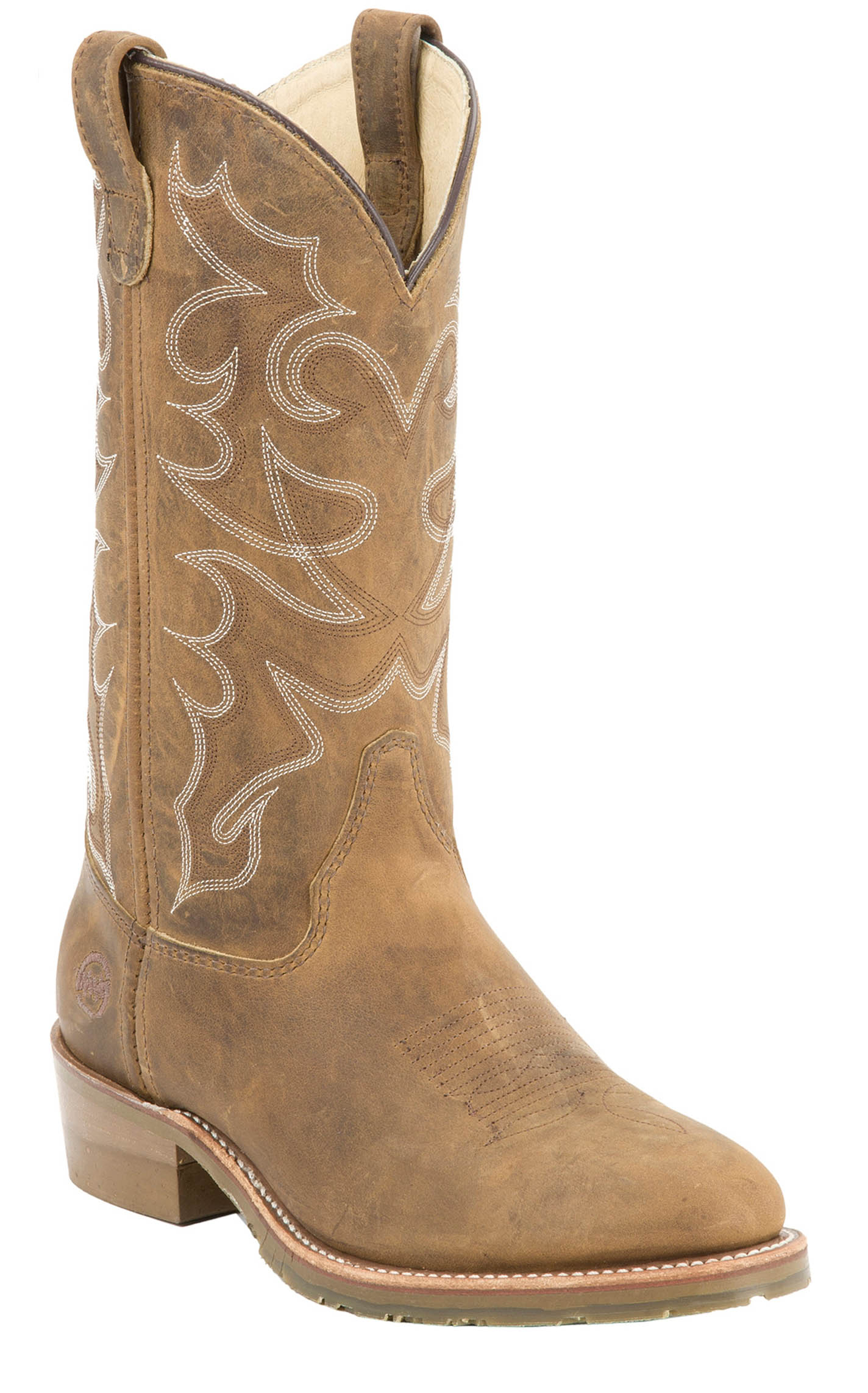 Double H Men's Oak ICE Distressed Brown Cowboy Boots - Image 1