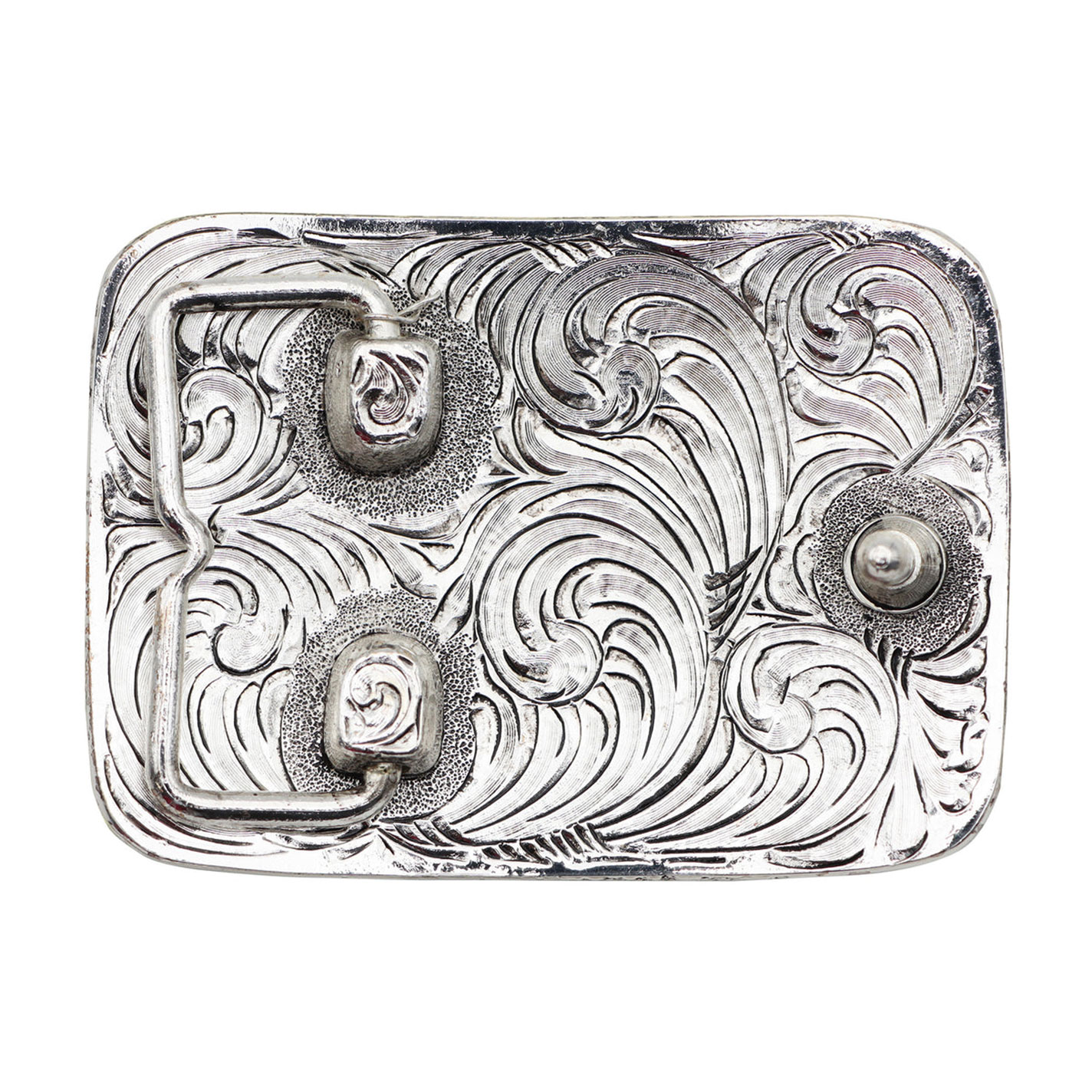AndWest Gold & Silver Skull with Crosses and Feathers Belt Buckle - Image 2