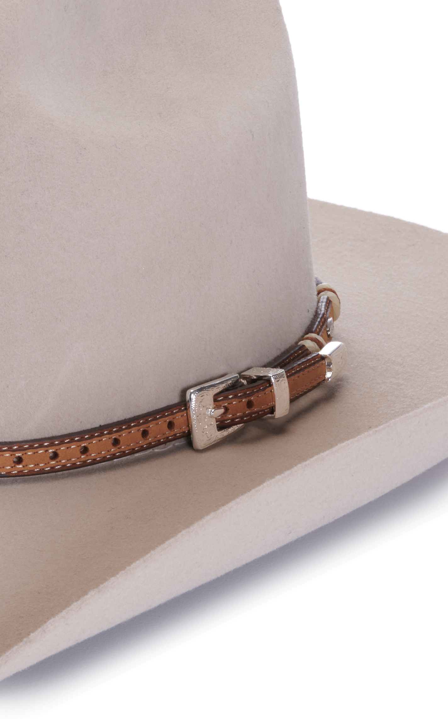 Leegin Leather Stockyards Brown with Silver Buckle Hatband - Image 1