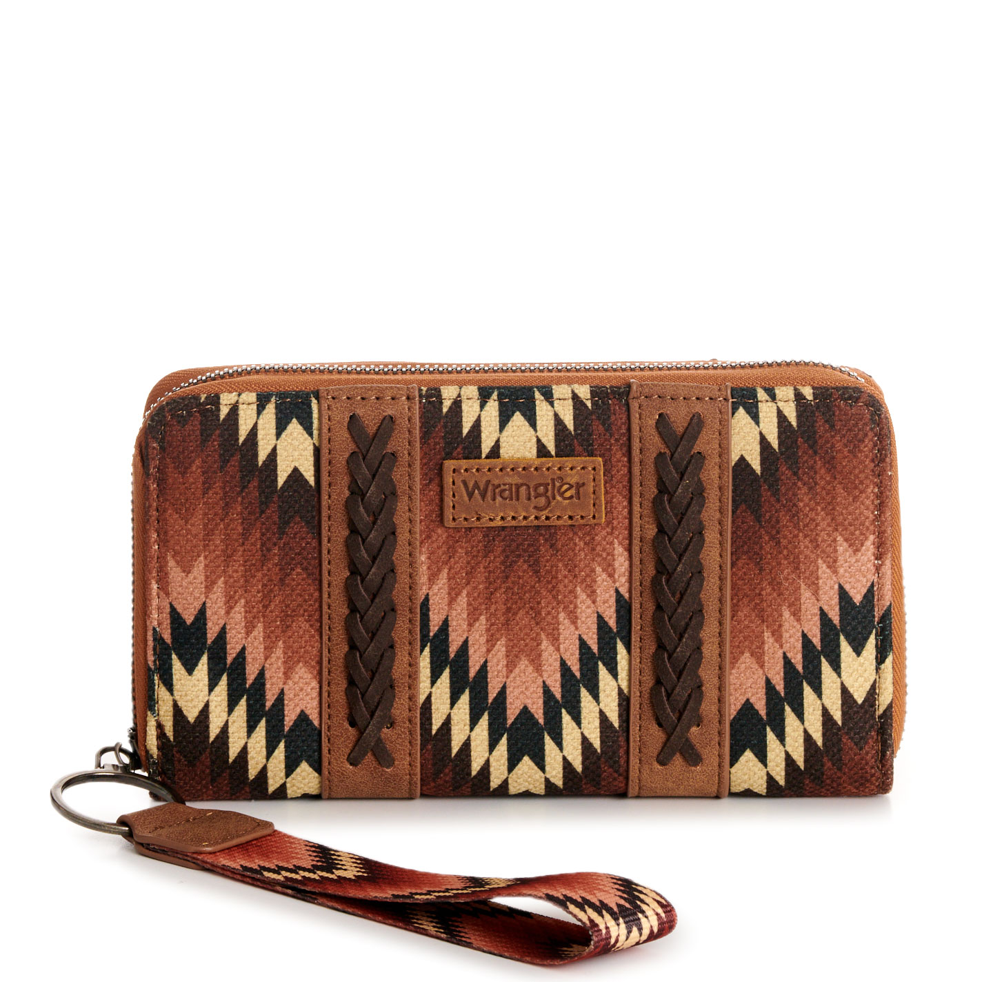 Wrangler Brown & Black Aztec Print Wristlet Wallet - Image 1