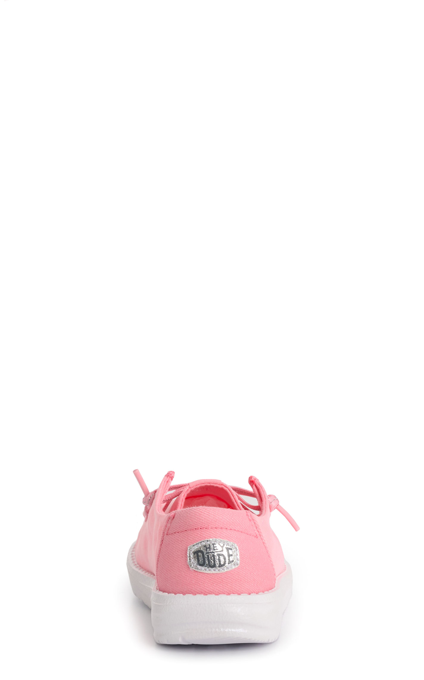Hey Dude Youth Girl's Wendy Shimmery Pink Moc Toe Casual Shoes  - Image 1