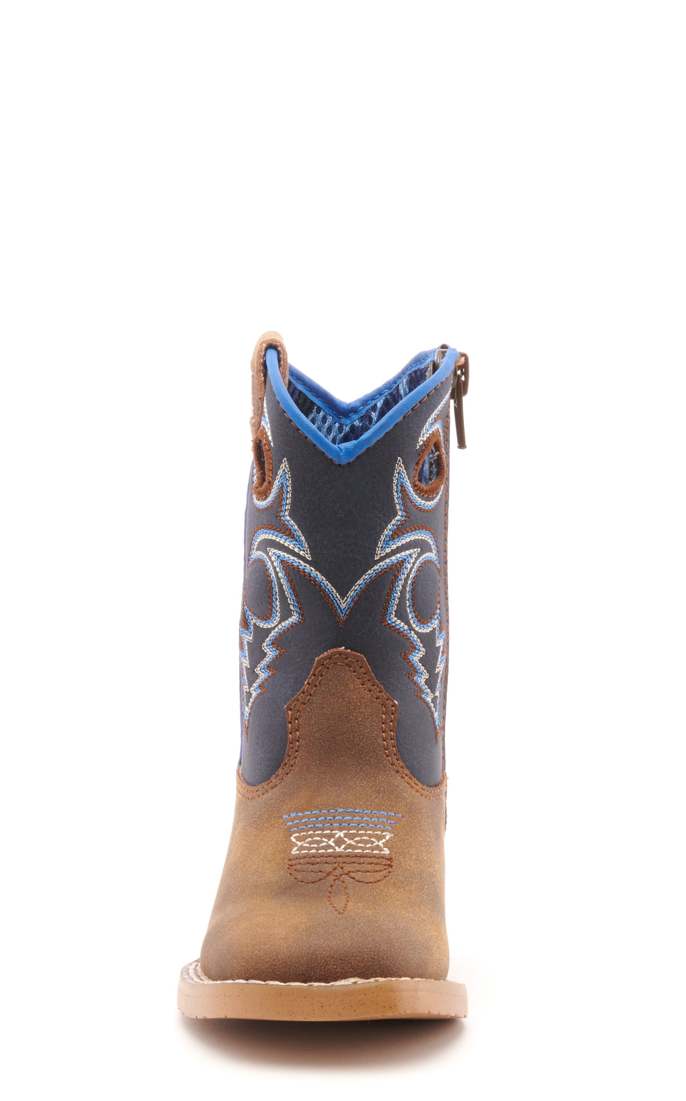 Twister Toddler Ben Baby Bucker Brown and Navy Square Toe Cowboy Boots - Image 1