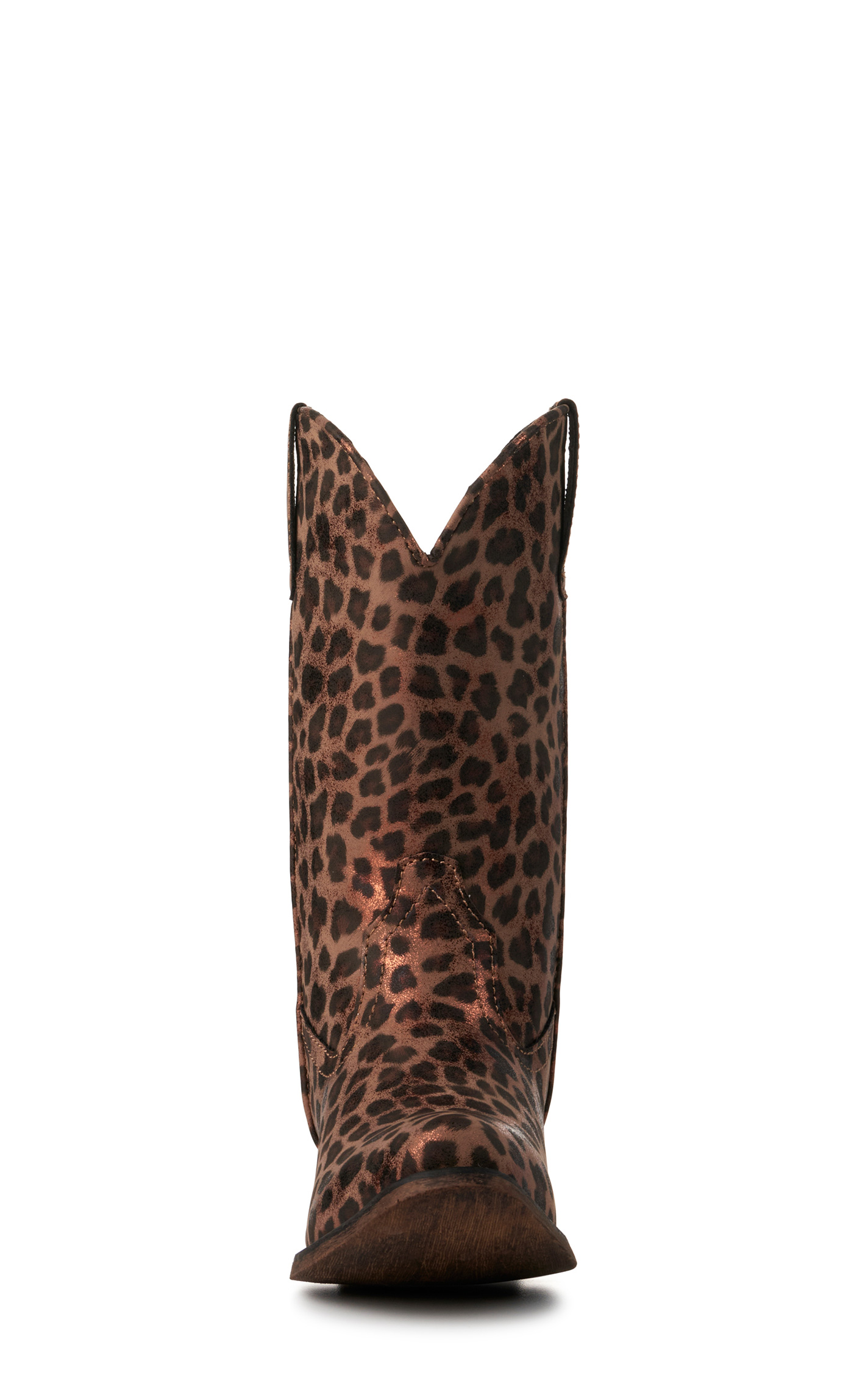 Roper Girls' Metallic Leopard Print Snip Toe Cowboy Boots - Image 1