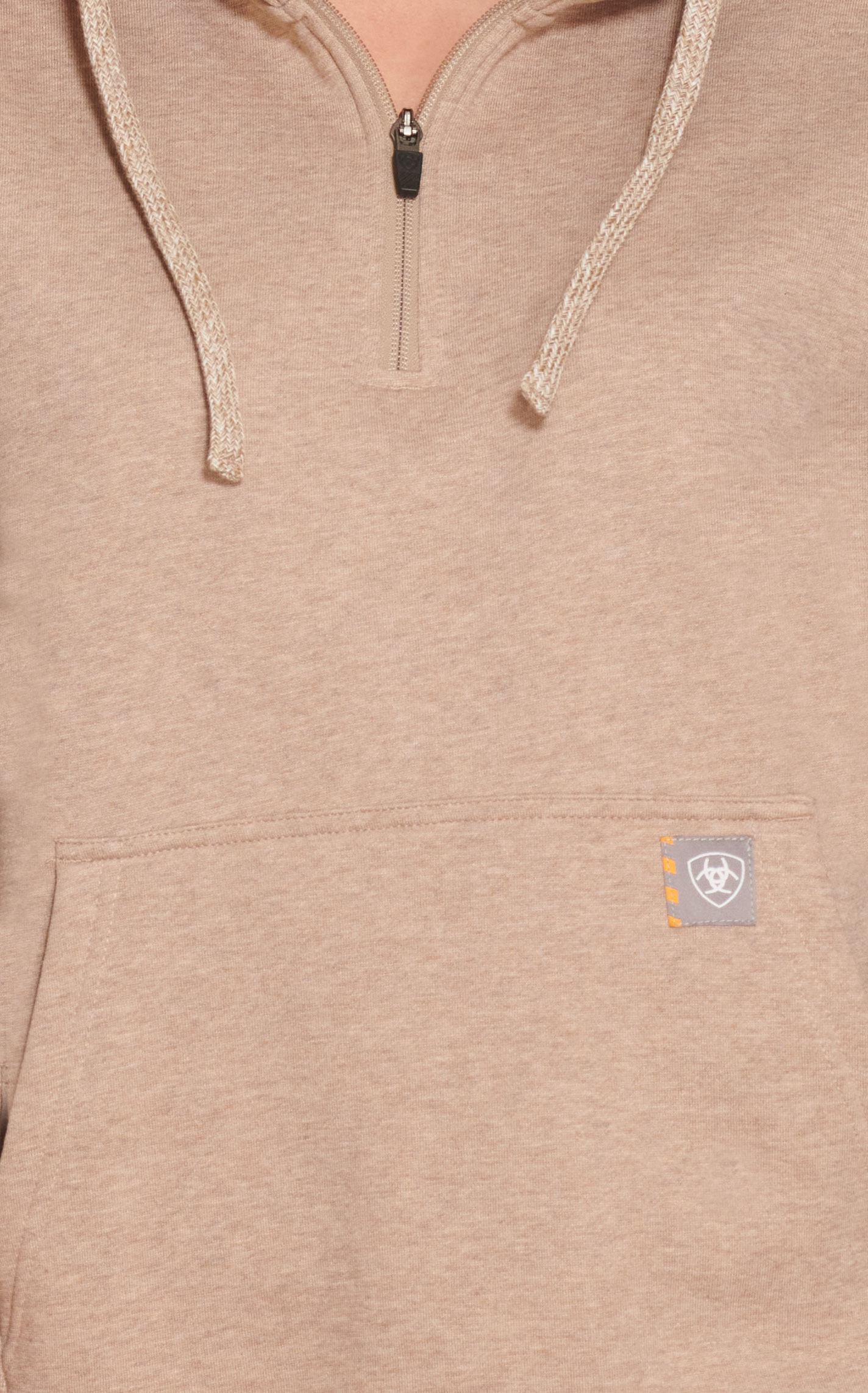 Ariat Women's Rebar Dark Oat Heather 1/2 Zip Work Hoodie - Image 1