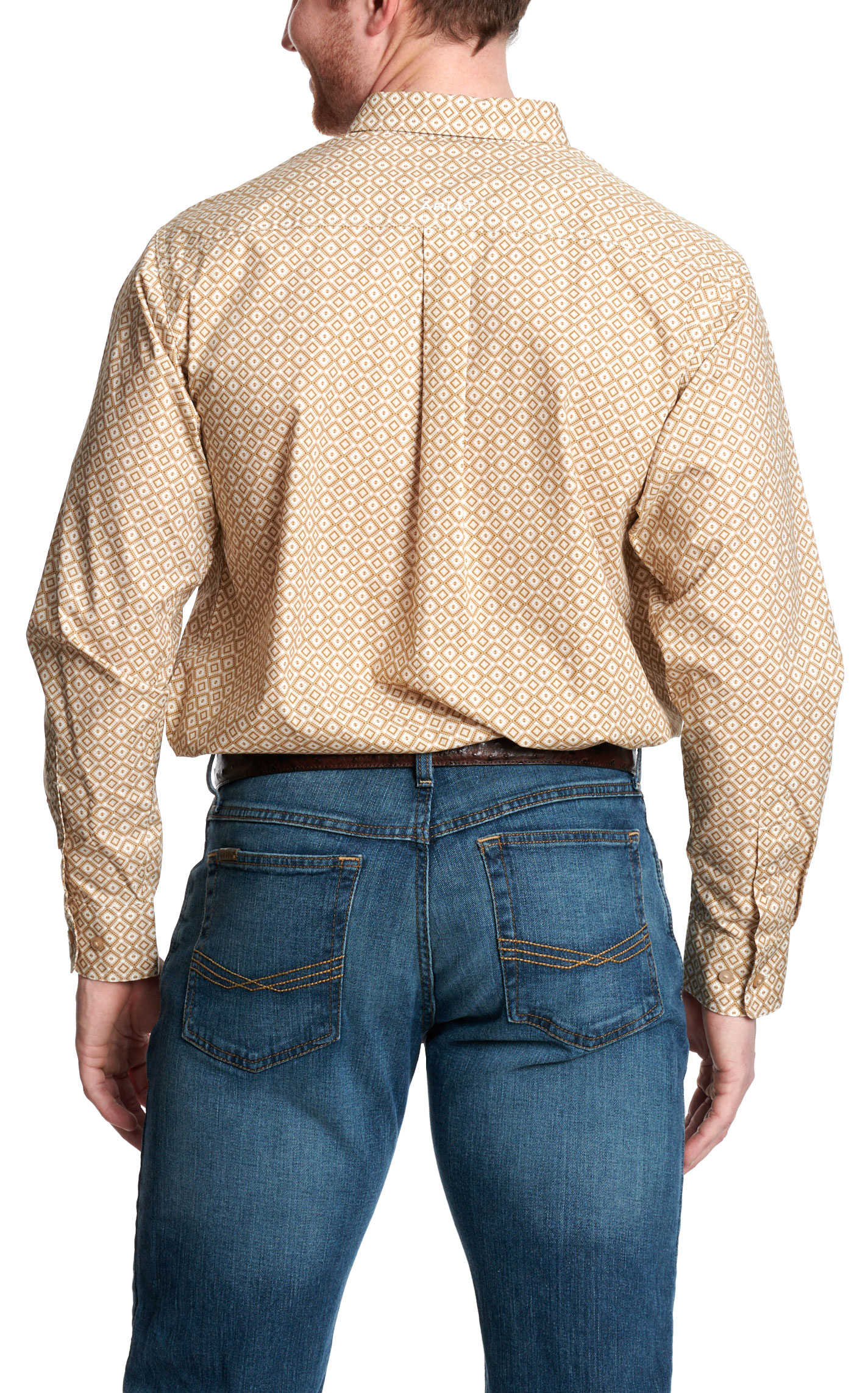 Ariat Men's Wayne Oxford Latte Aztec Western Shirt - Image 1