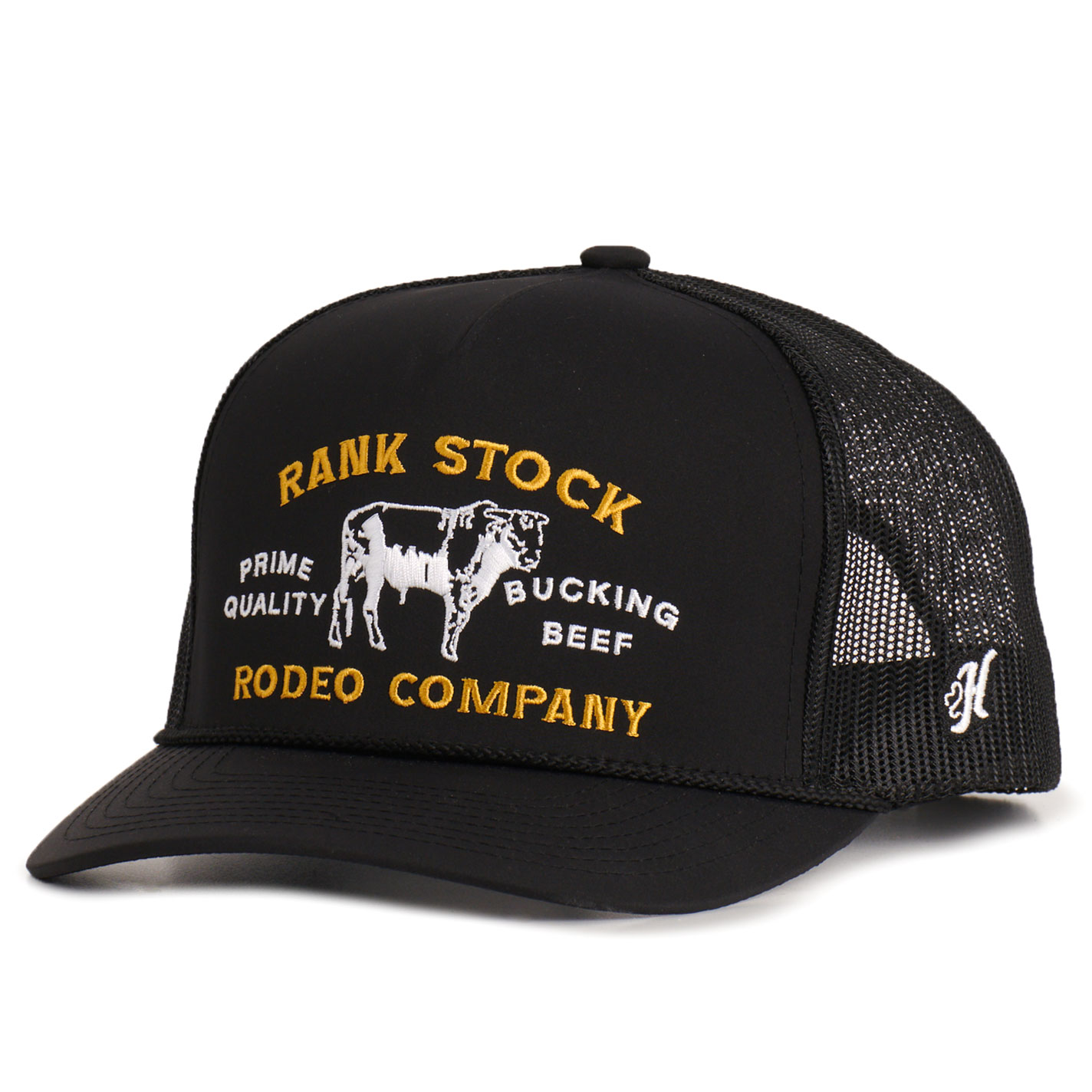 Hooey Black Rank Stock Rodeo Co Patch Mesh Snapback Cap - Image 1
