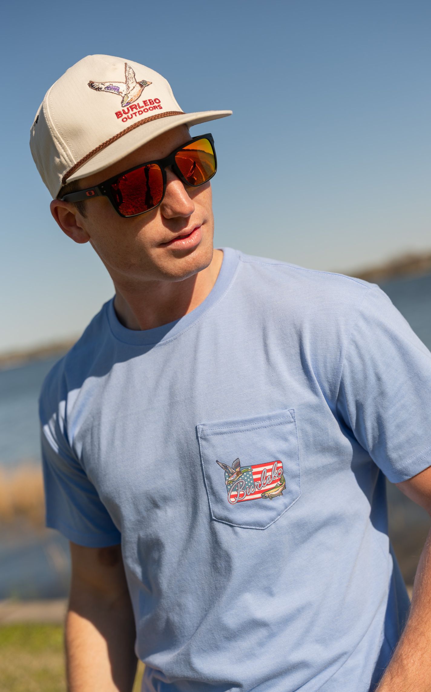 Burlebo Men's Natural Bone & Embroidered Duck & Logo Cap - Image 1