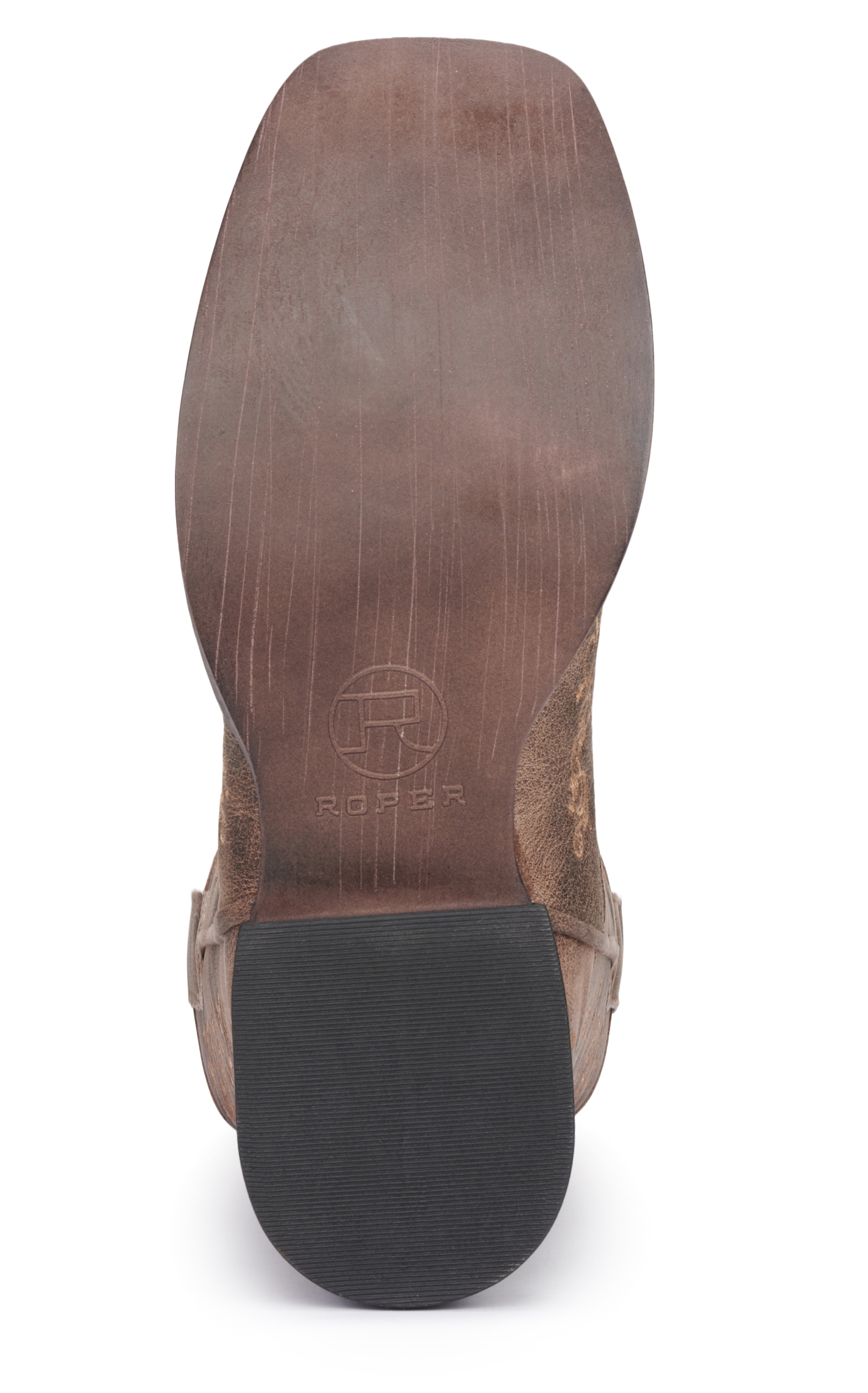 Roper Women's Brown Bomber with Scroll Embroidery Wide Square Toe Cowboy Boots - Image 1