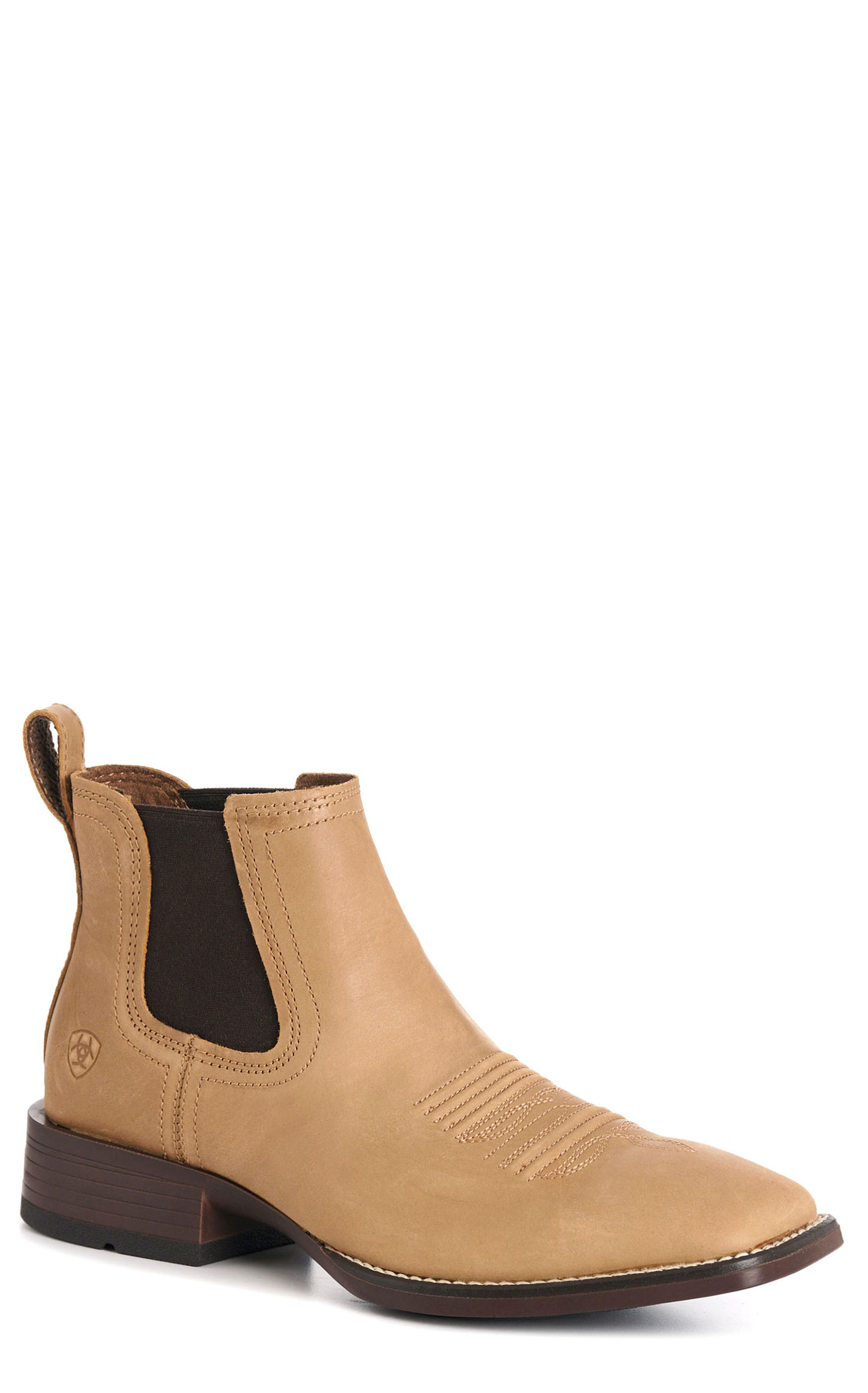 Ariat Men's Booker Ultra Rough Almond Brown Bantamweight Wide Square Toe Chelsea Boots - Image 1