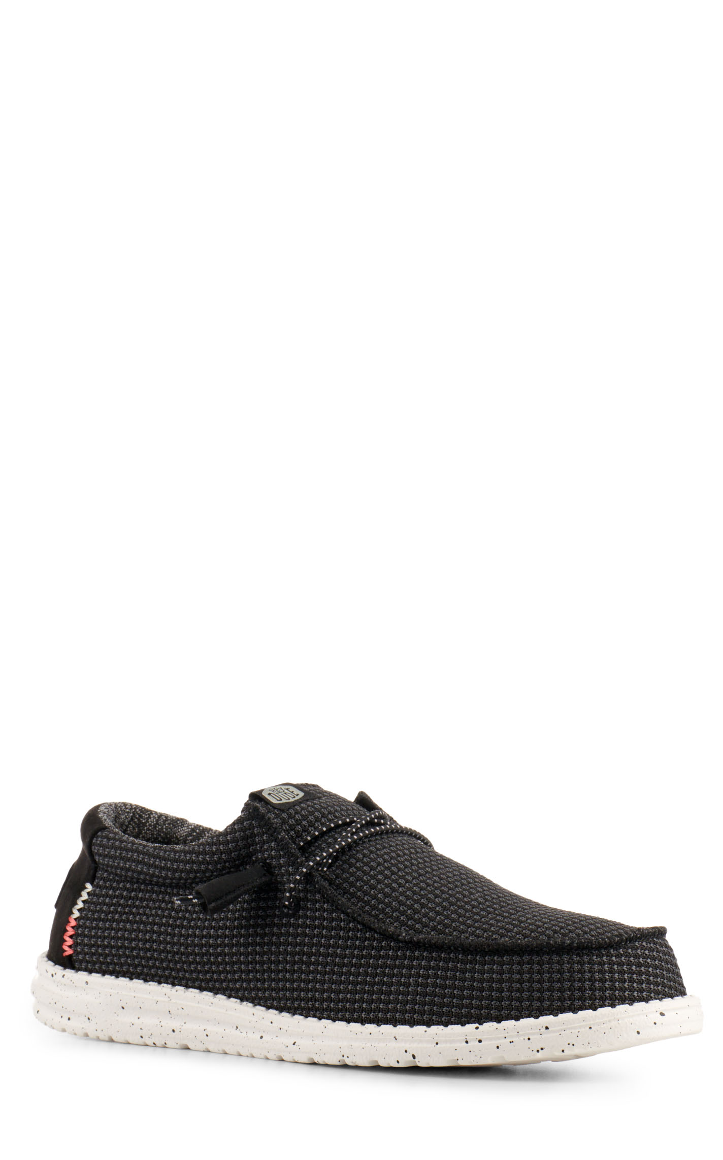 Hey Dude Men's Wally Sport Black Mesh Lace Up Casual Shoes - Image 1