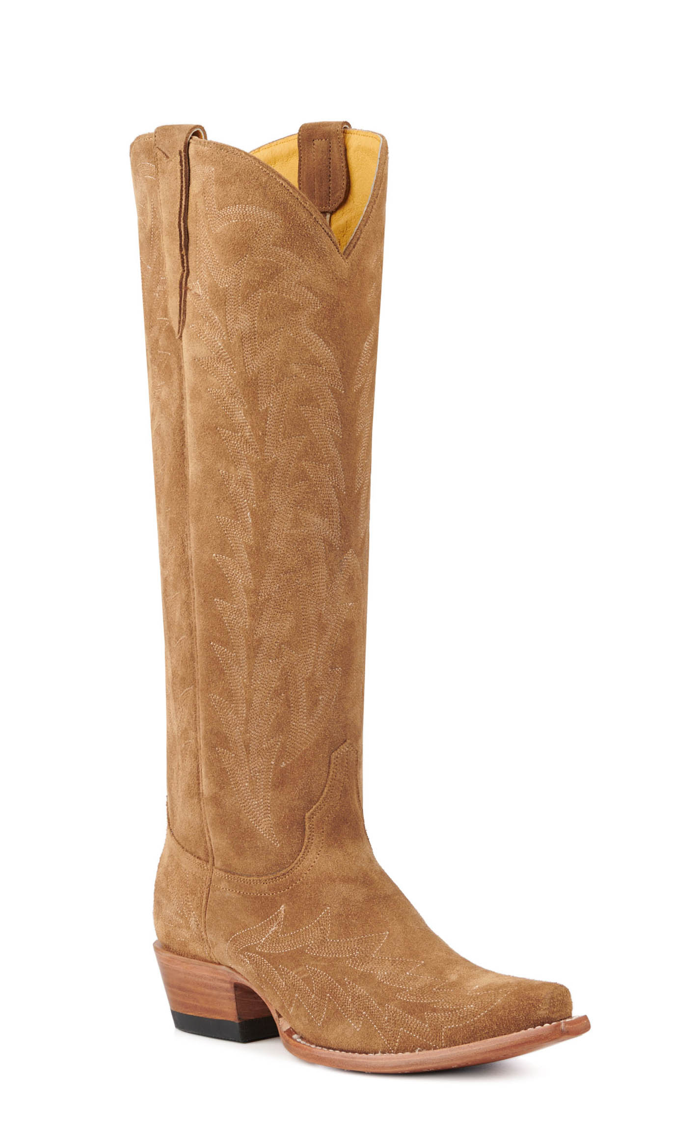 JRC & Sons Women’s Nancy Sand Suede Snip Toe Tall Cowboy Boots - Image 1