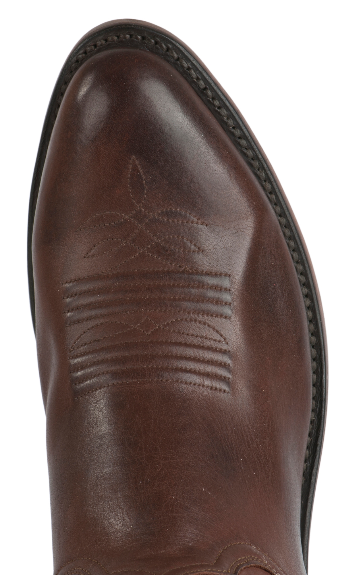 Lucchese Men's 1883 Tan Burnished Ranch Hand Goat R-Toe Western Boot - Image 1