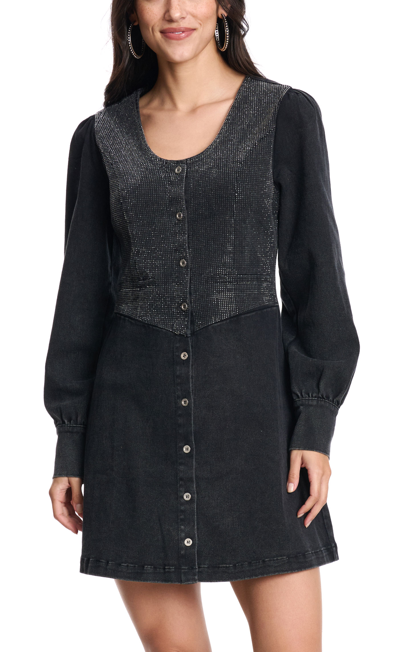 Rockin' C Women's Black Denim & Bling Dress - Image 1