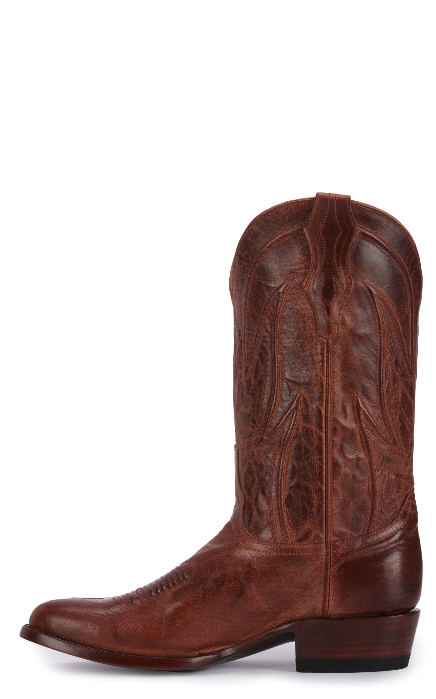 JRC & Sons Men's Colton Mad Dog Goat Leather Round Toe Cowboy Boot in Peanut Brittle - Image 1