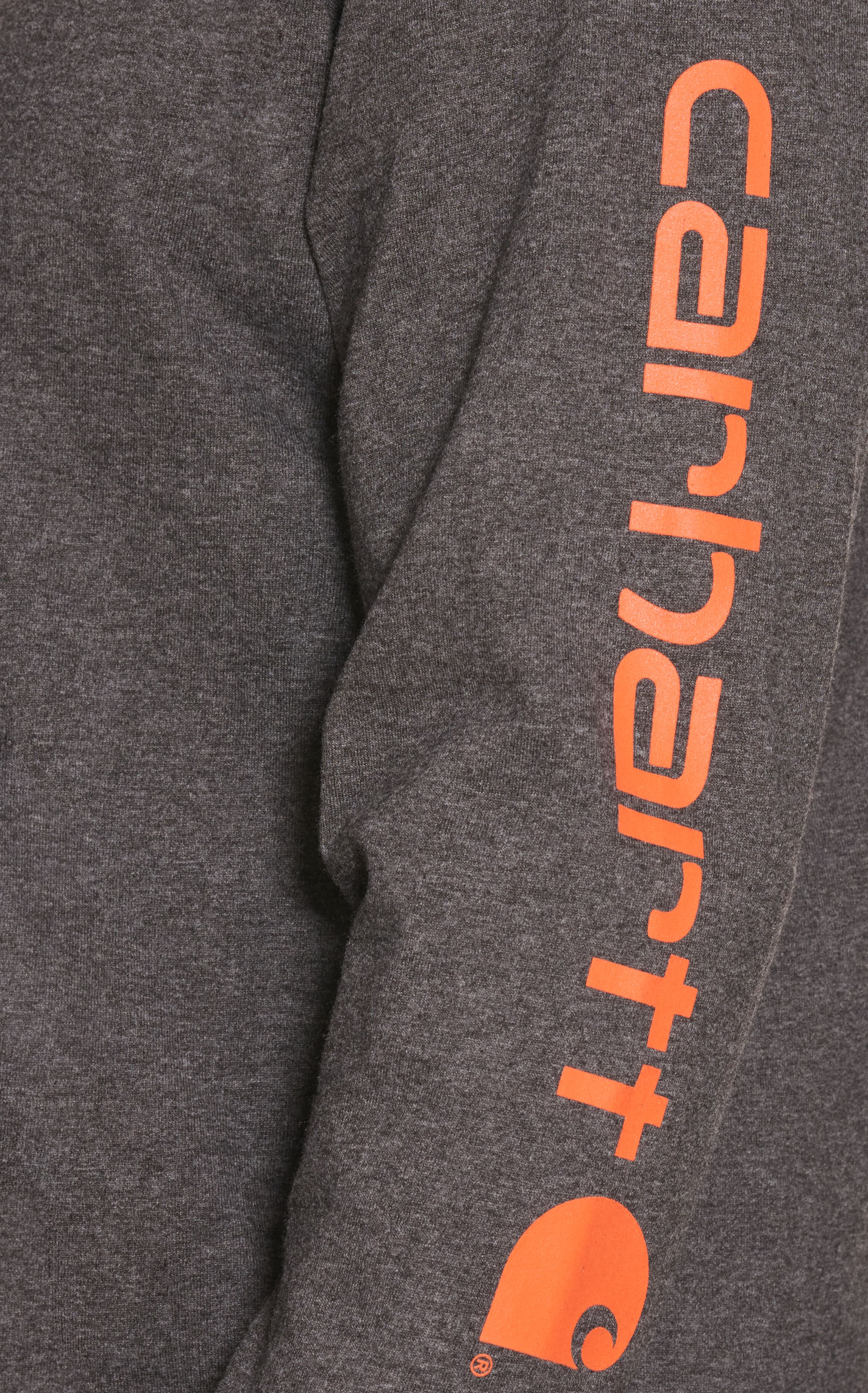 Carhartt Men's Heather Charcoal Logo Graphic Sleeve T-Shirt - Image 3