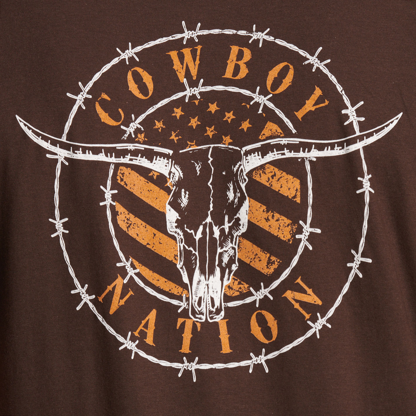 Cowboy Hardware Cowboy Nation Men's Brown T-Shirt - Image 1