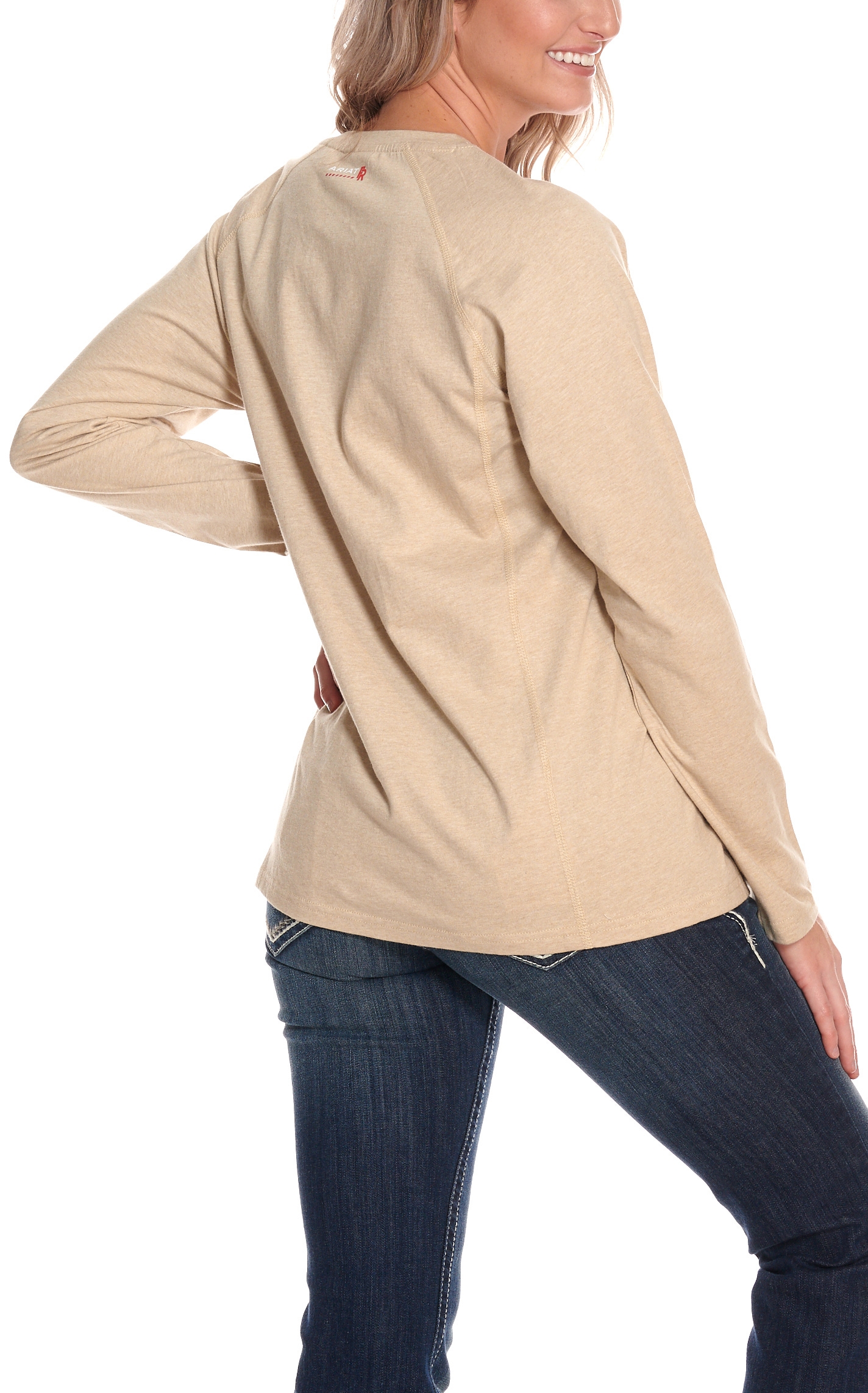 Ariat Women's Air Crew Sand FR Long Sleeve T-Shirt - Image 1