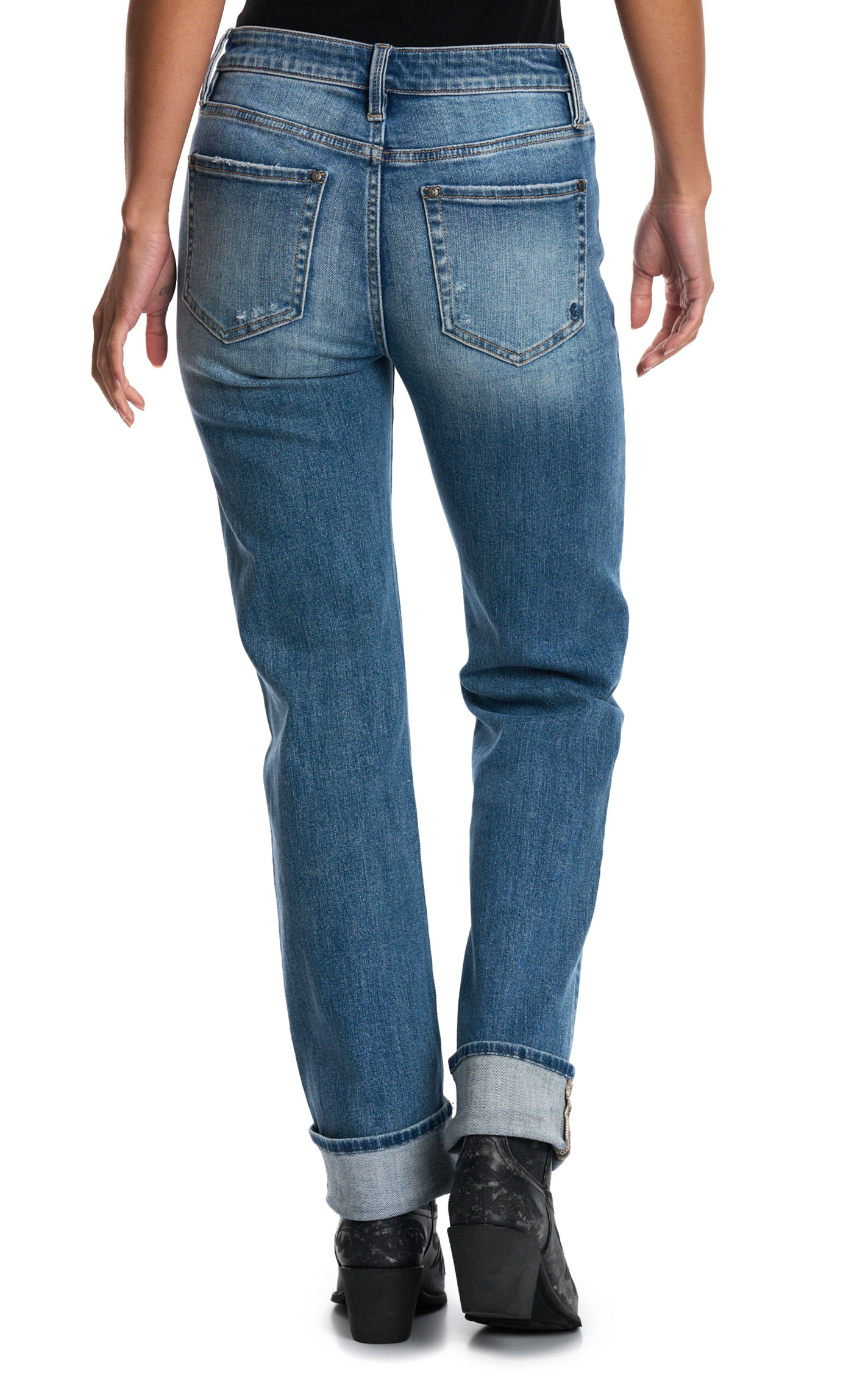 Rockin' C Women's Medium Wash Slim Straight Leg Jeans - Image 1