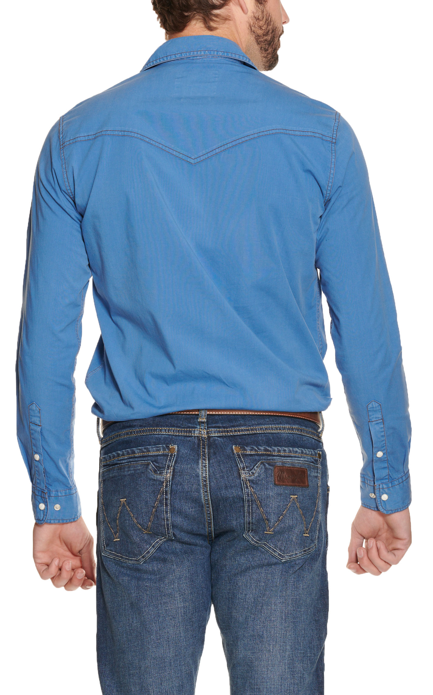 Rafter C Men's ProFlex45 Blue Wash Stretch Western Shirt - Image 1