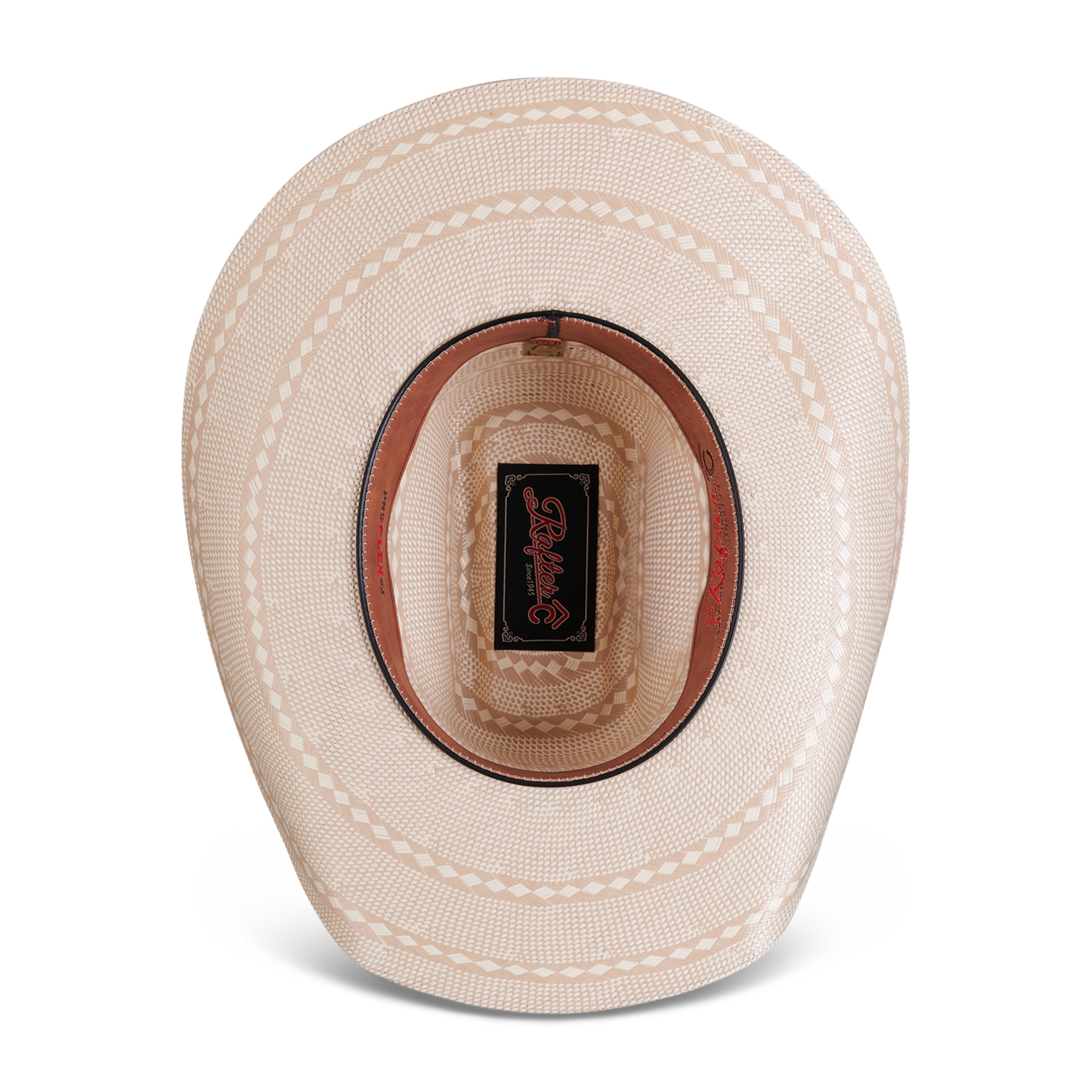Rafter C Shantung Ivory and Tan Brick Crown Cowboy Hat - Image 1