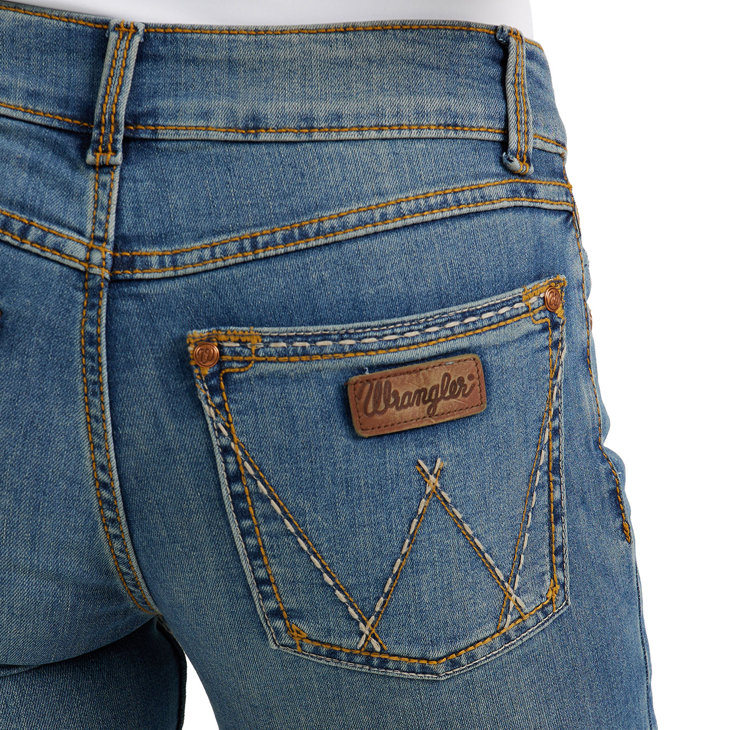 Wrangler Retro Women's Mae Deadwood Medium Wash Mid Rise Boot Cut Jeans - Image 1