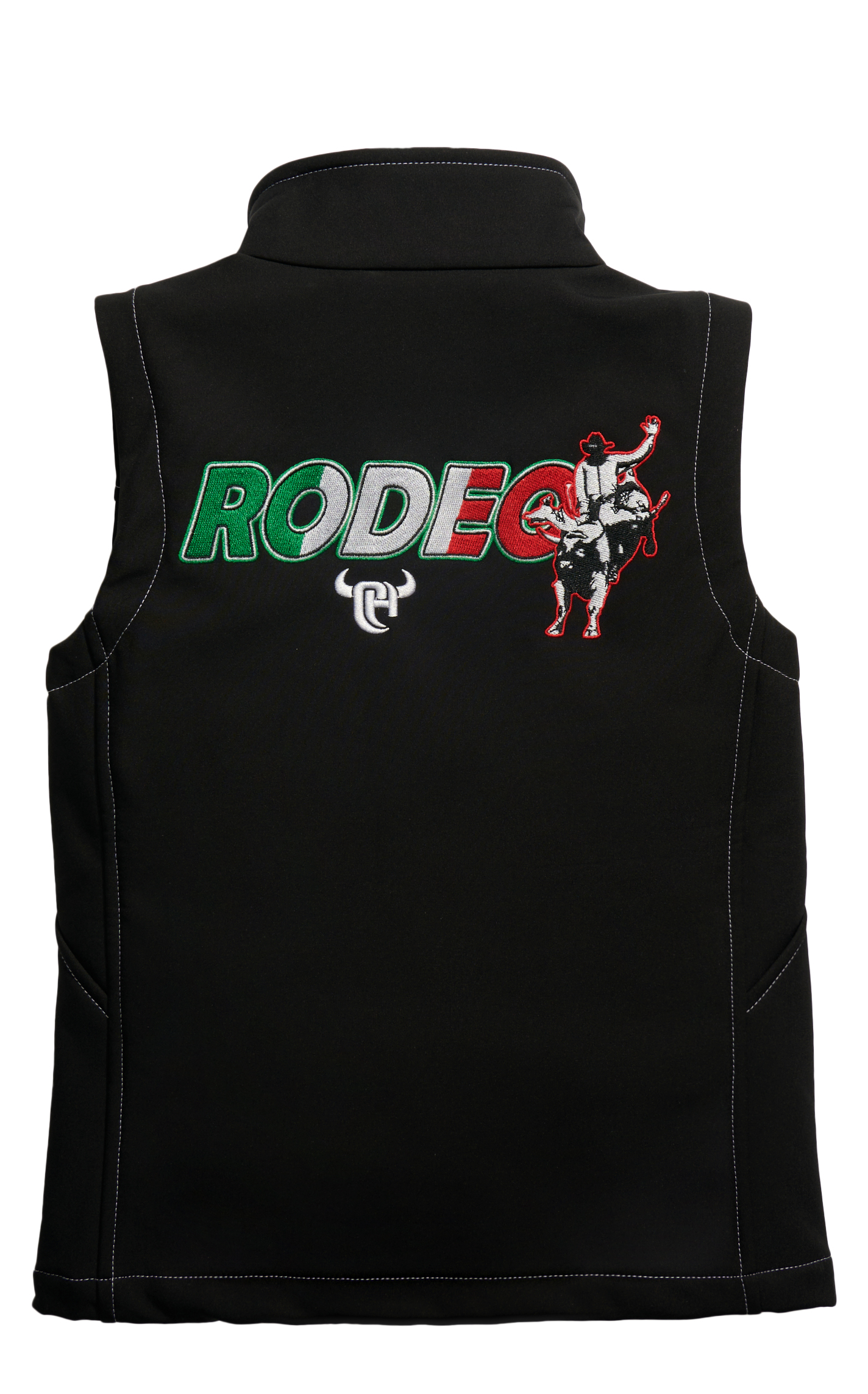 Cowboy Hardware Boy's Black Mexico Flag Embroidered Rodeo Vest  - Image 1