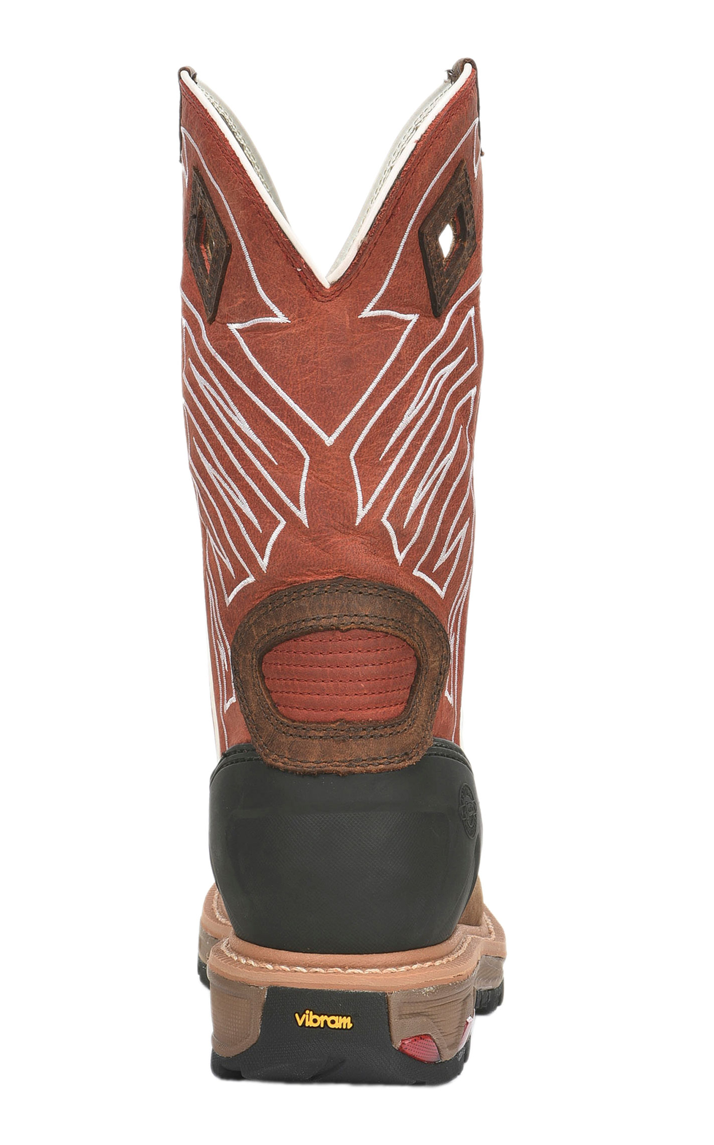 Justin Men's Vibram Commander X5 Roughneck Chestnut and Red Waterproof Square Steel Toe Work Boot - Image 1