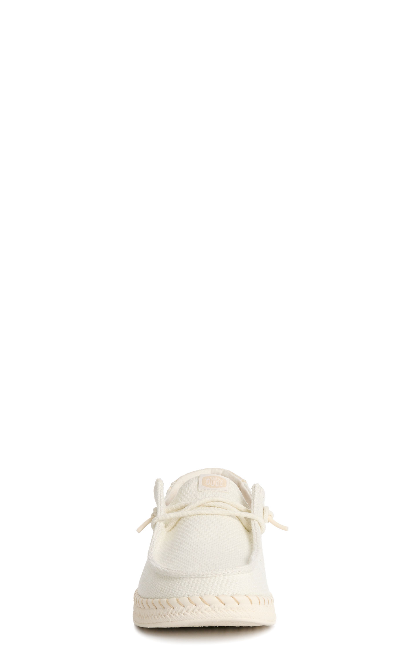 Hey Dude Women’s Wendy White Espadrille Woven Lace Up Moc Toe Casual Shoes - Image 1