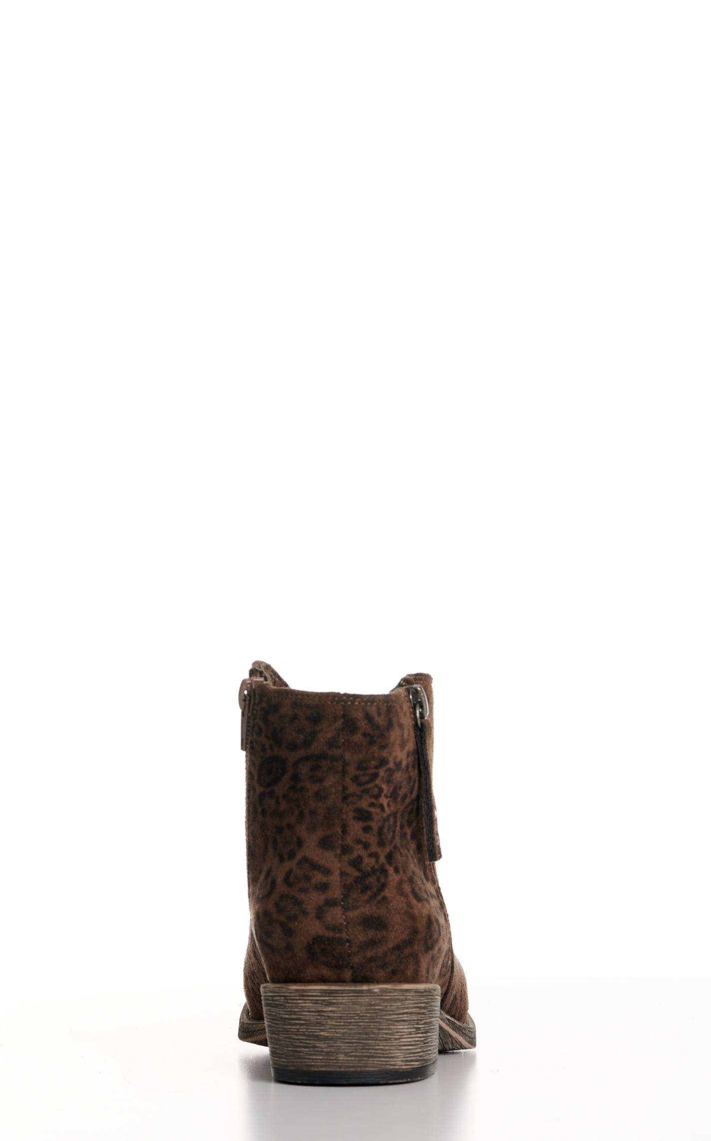 Very G Women's Charming Taupe Leopard Round Toe Booties - Image 1